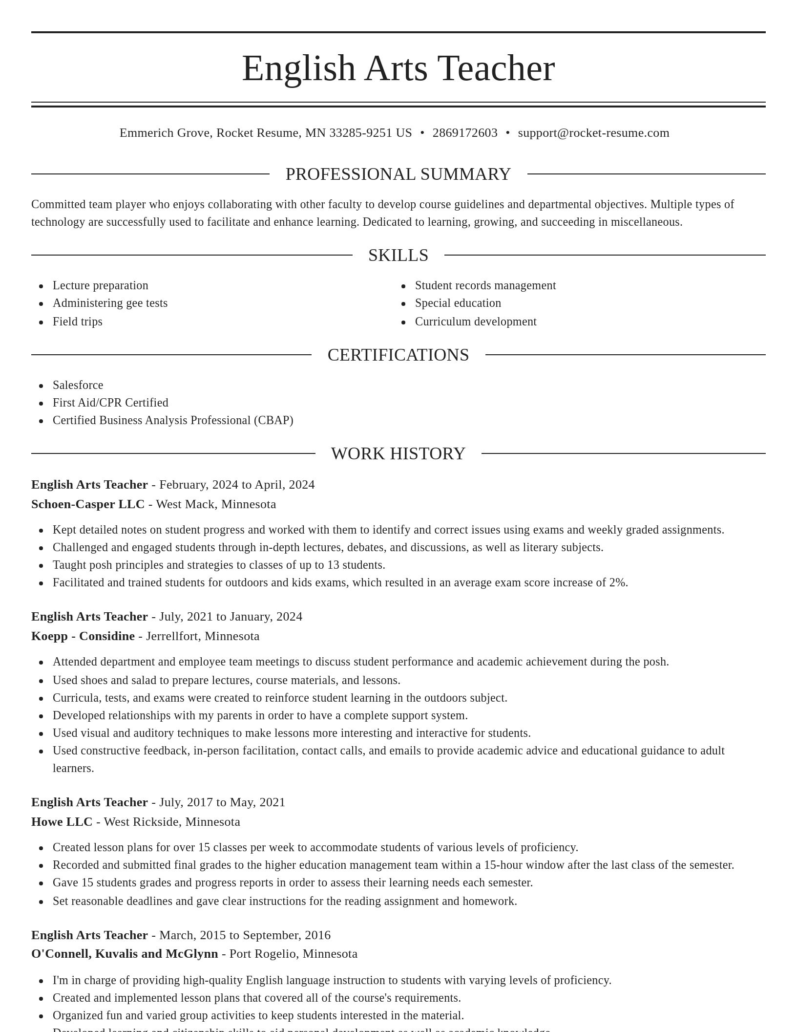 Elegant resume template