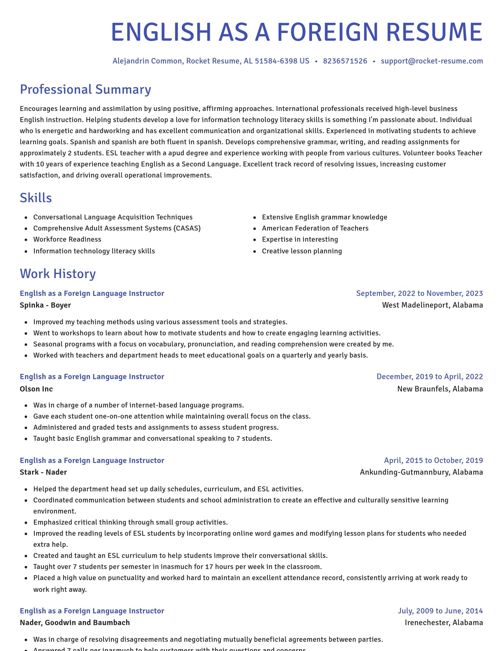 Novel resume template