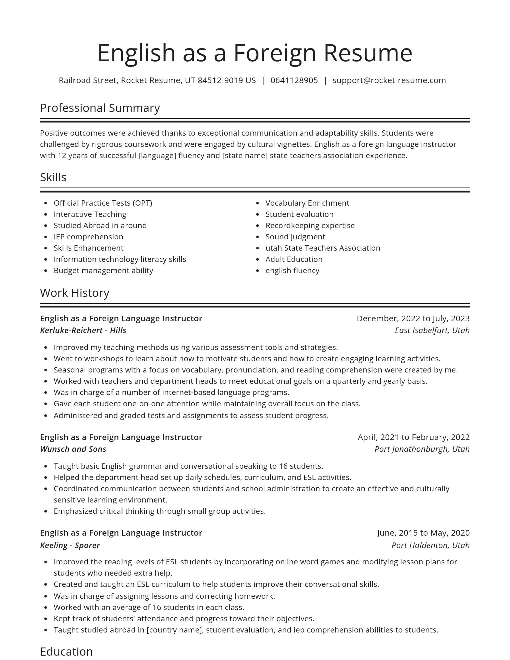 Spotlight resume template