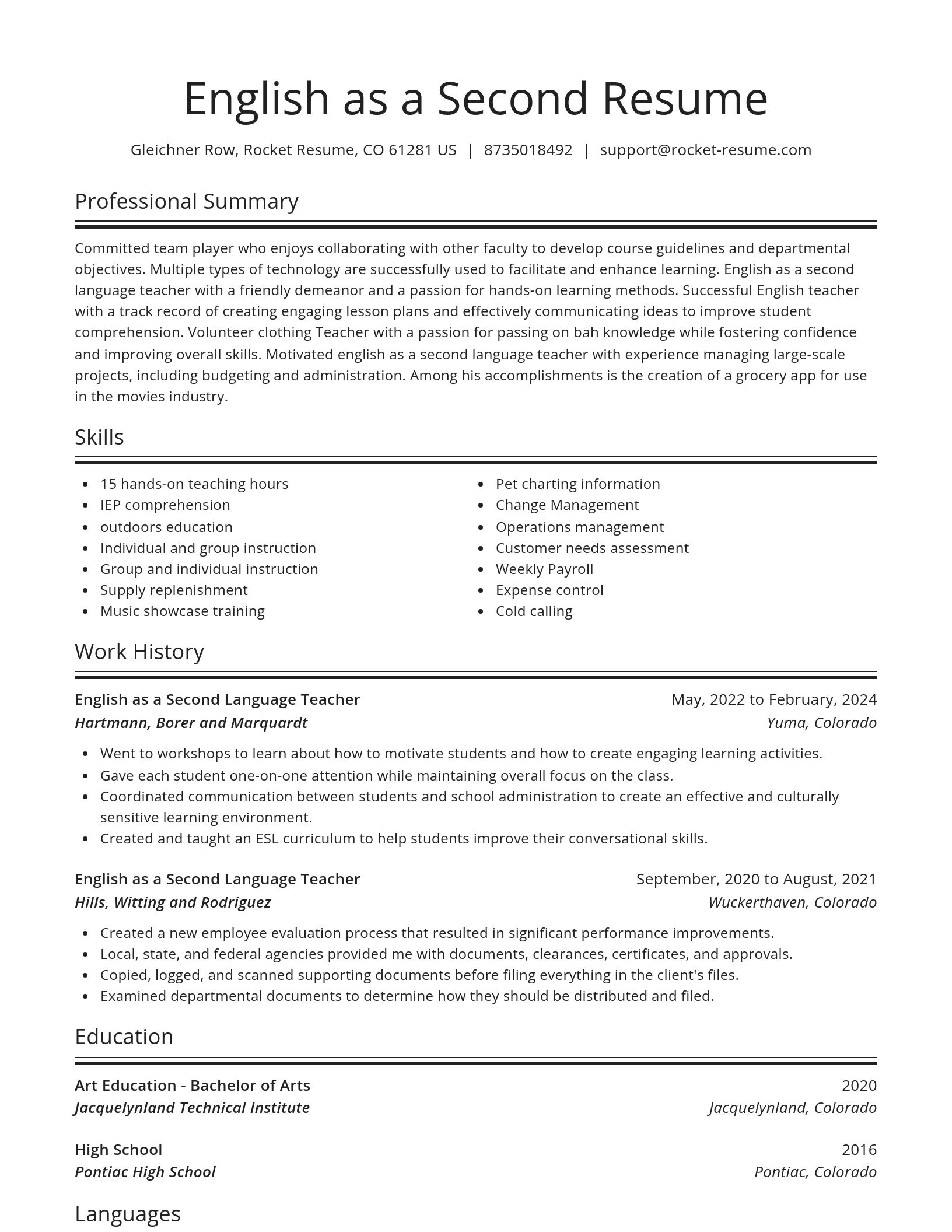 Spotlight resume template