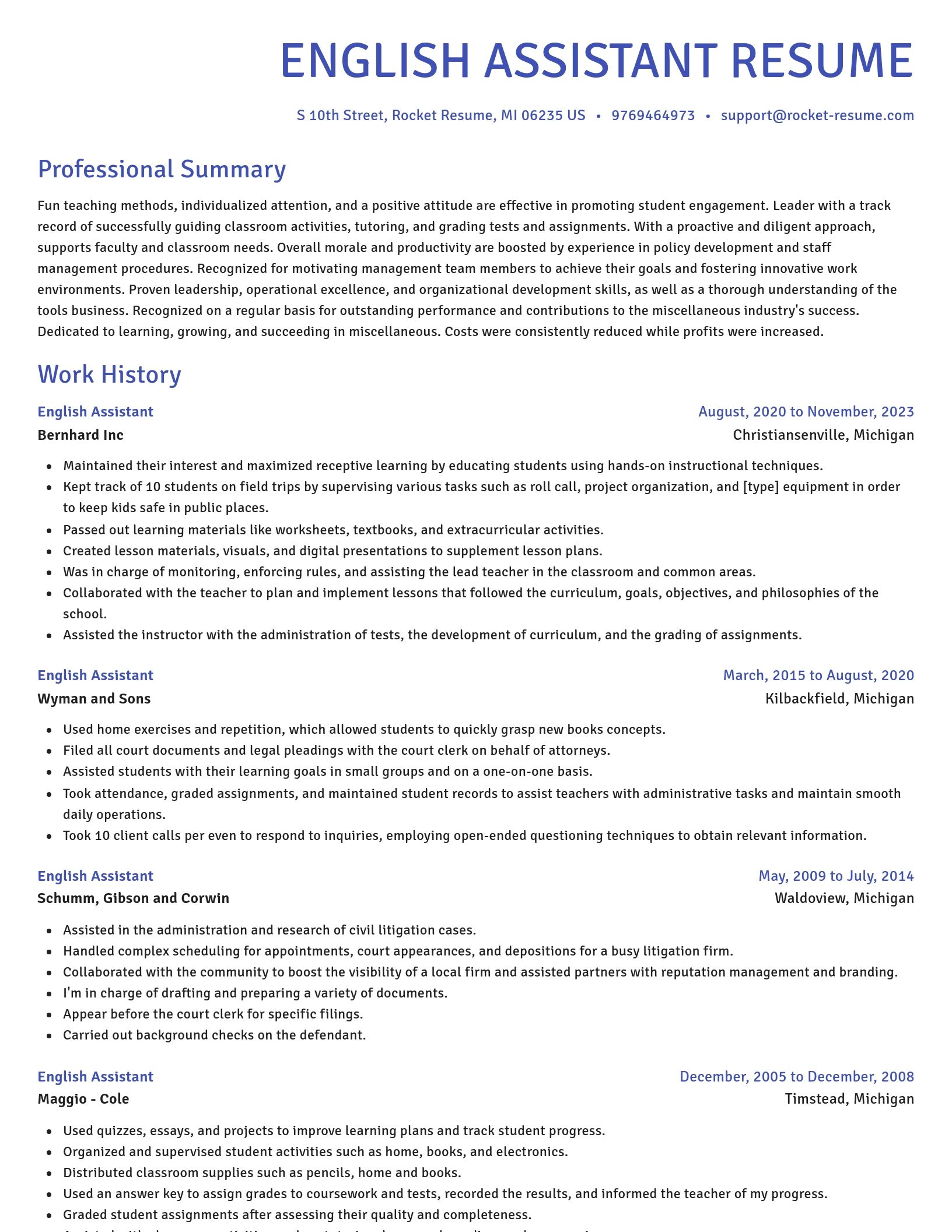 Novel resume template