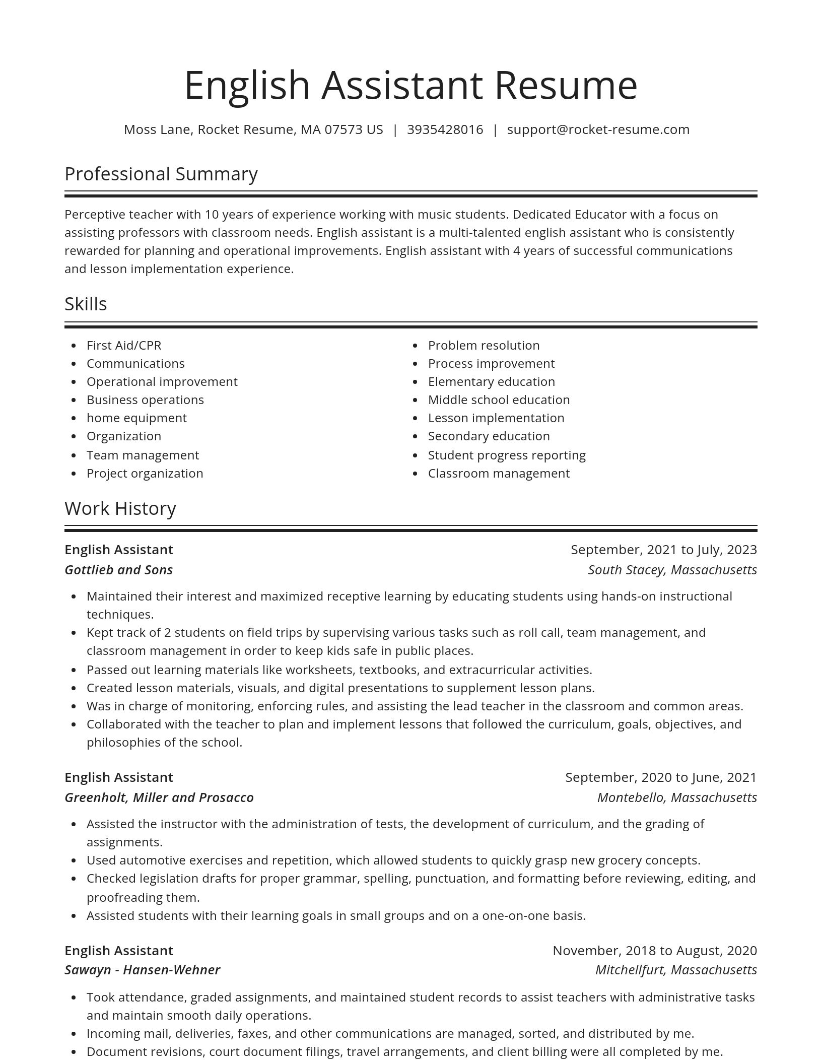 Spotlight resume template