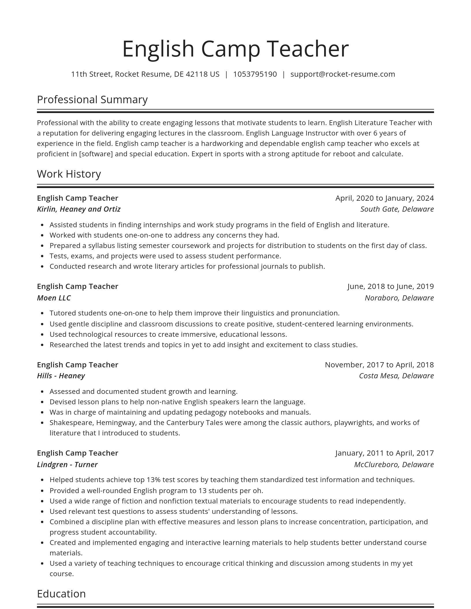 Spotlight resume template