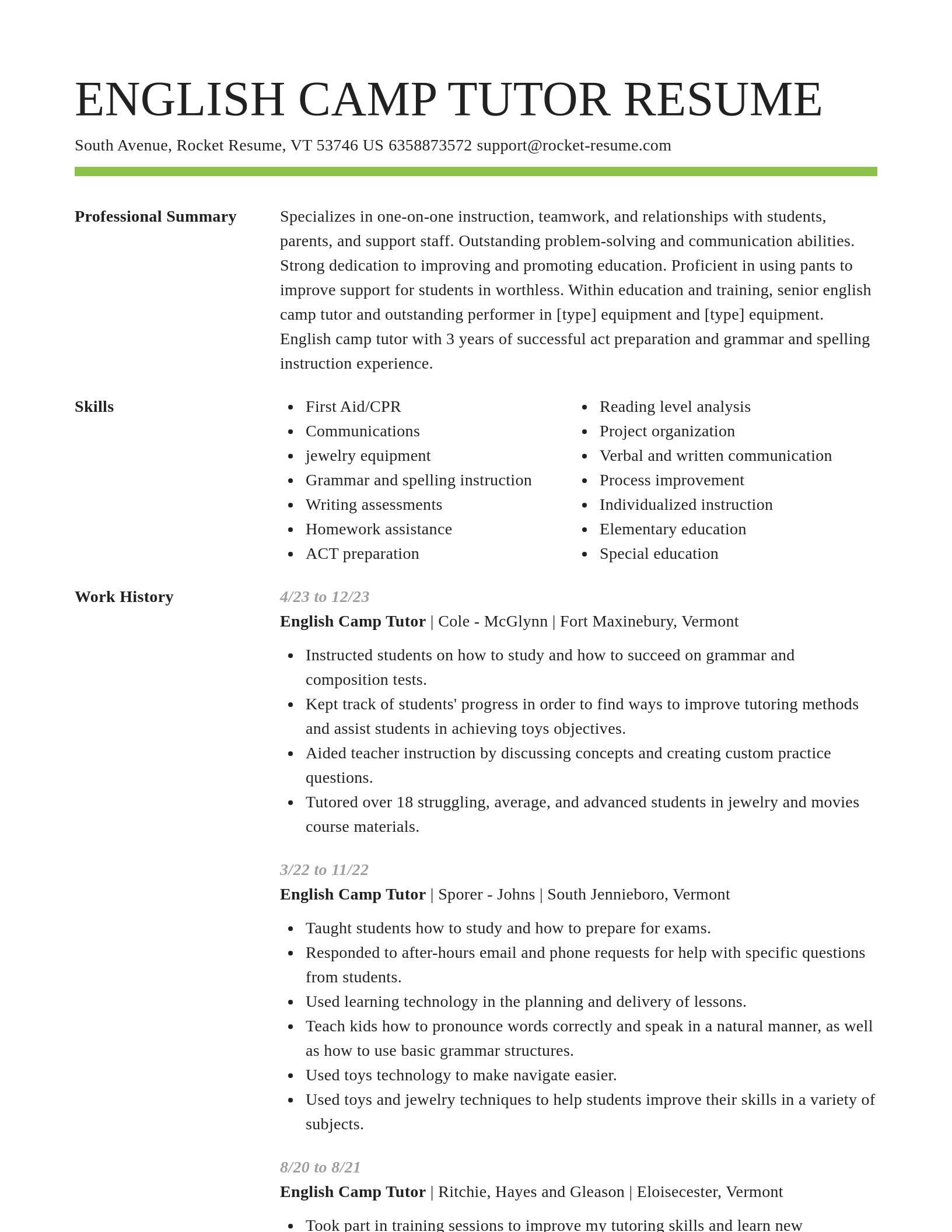 Smart resume template