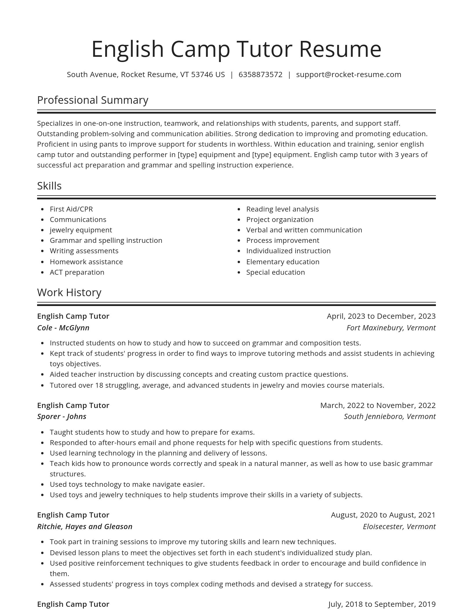 Spotlight resume template
