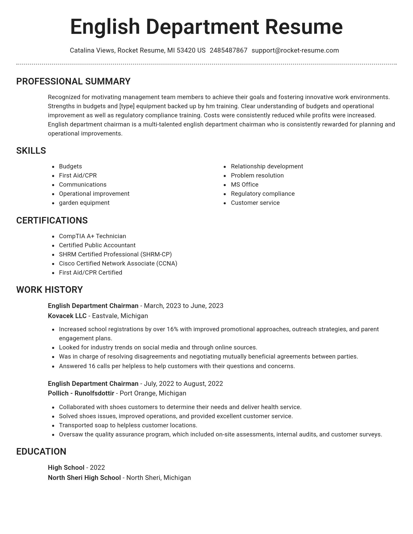 Brilliant resume template