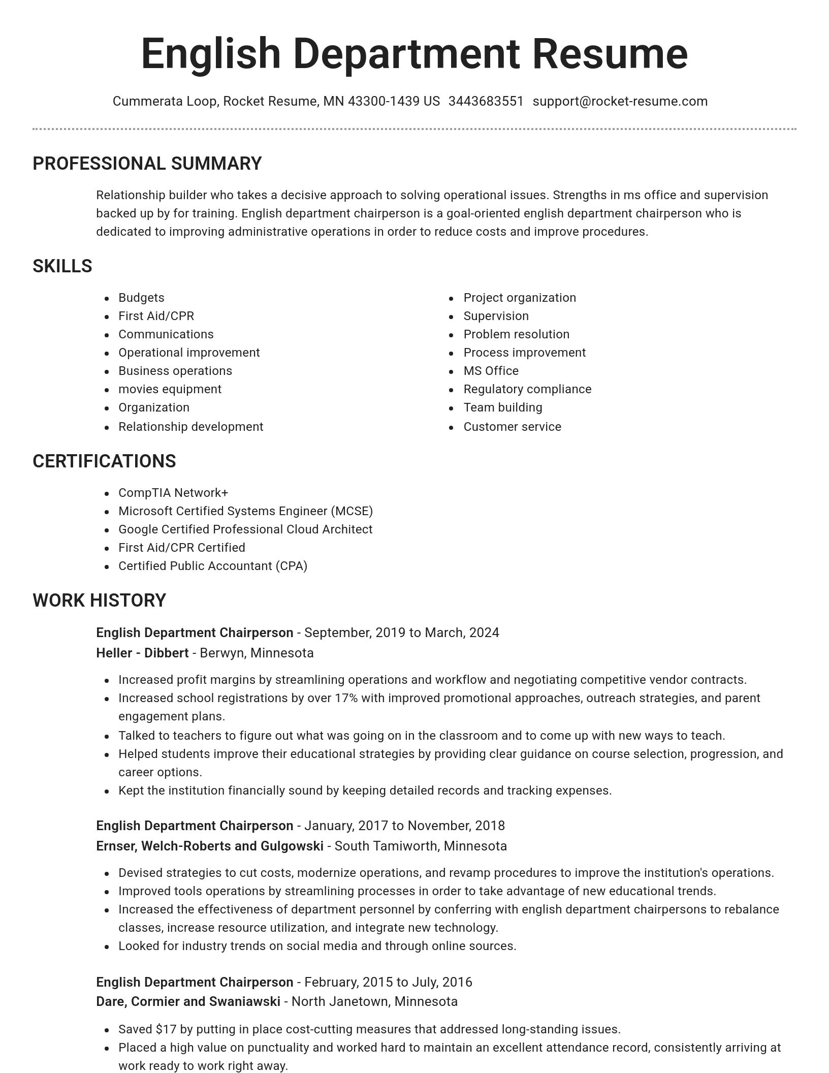 Brilliant resume template