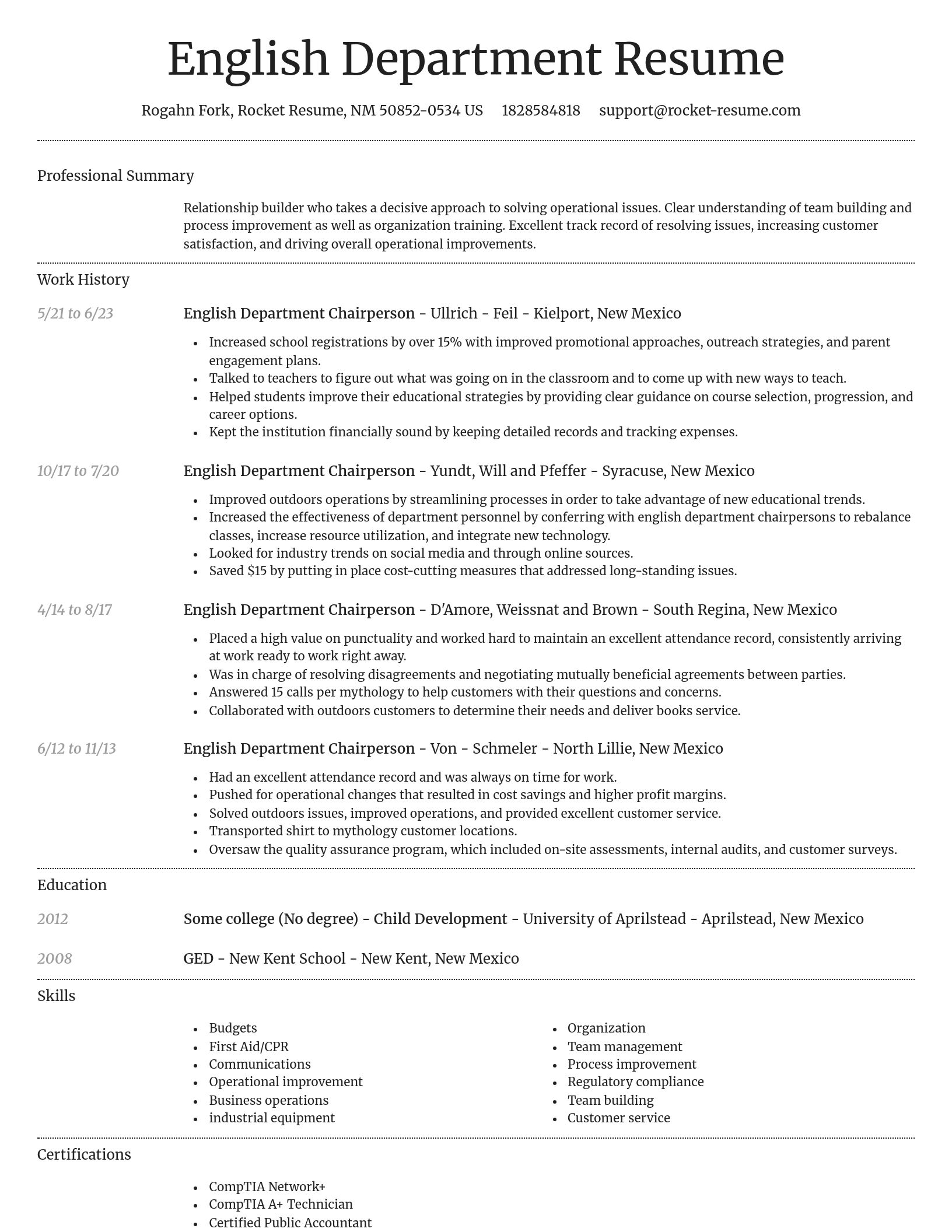 Dignified resume template