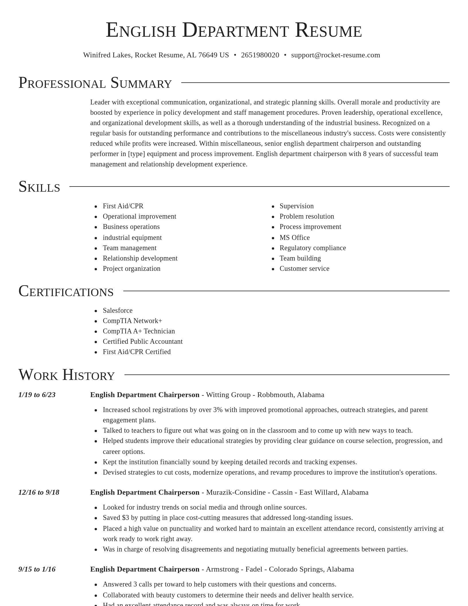 Director resume template