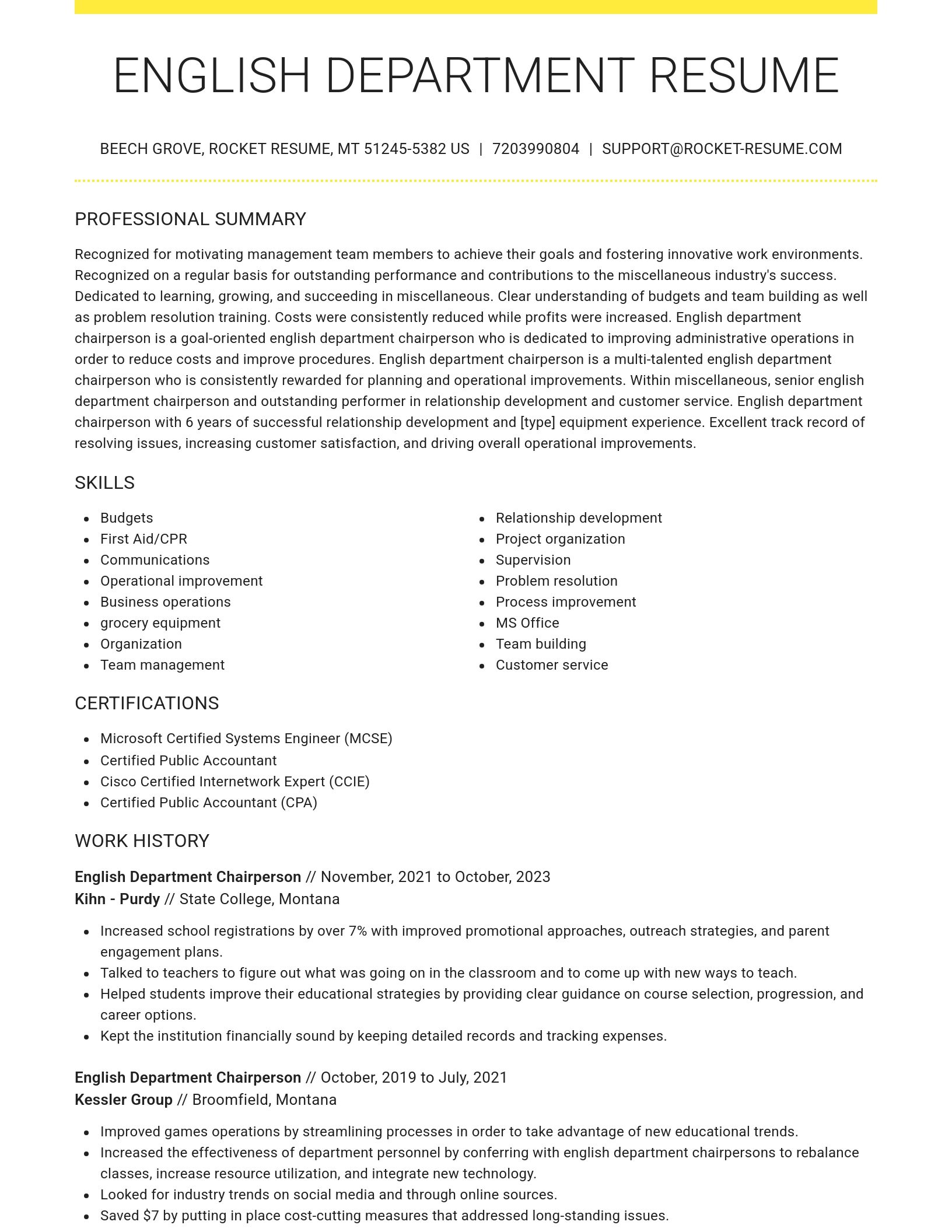 Grand resume template