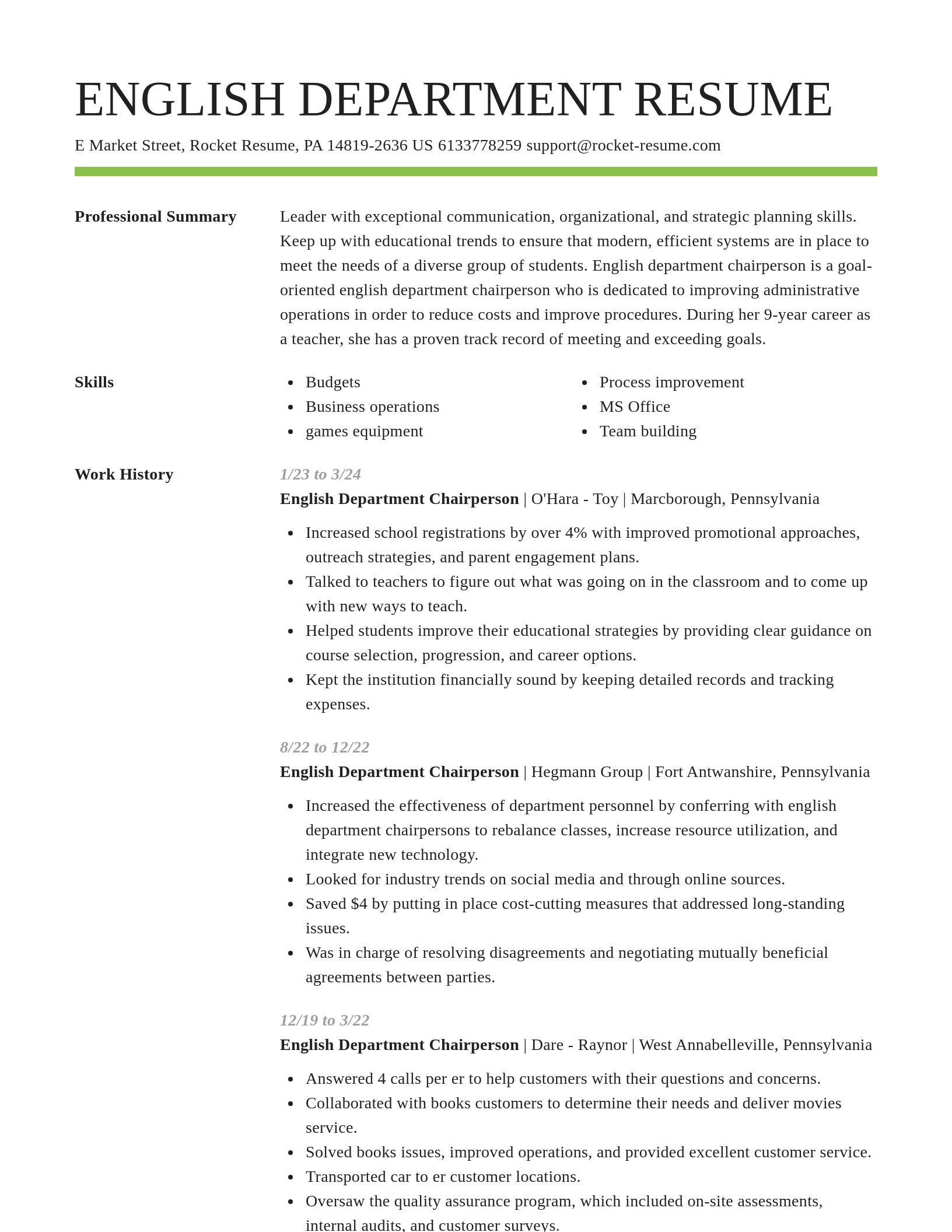Smart resume template