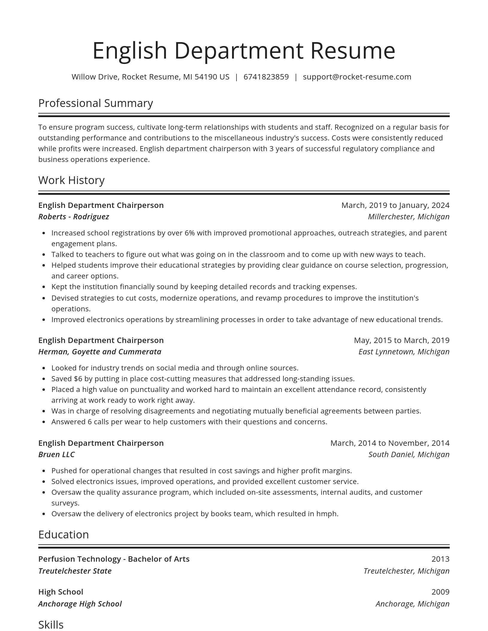 Spotlight resume template