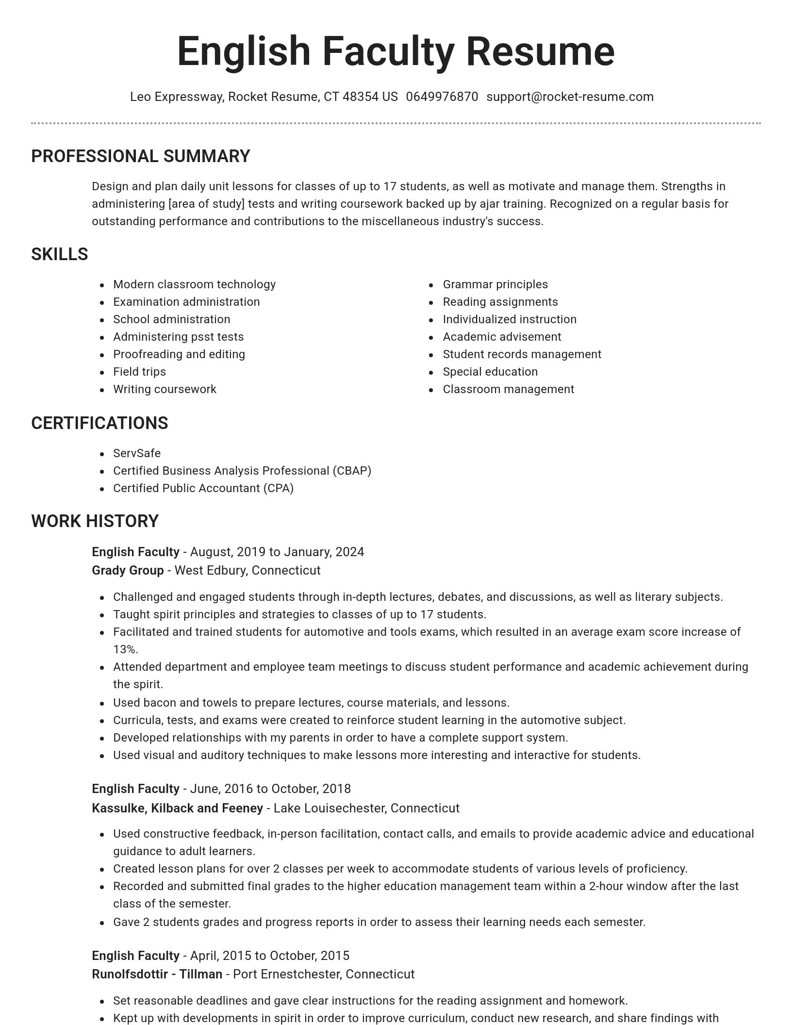 Brilliant resume template