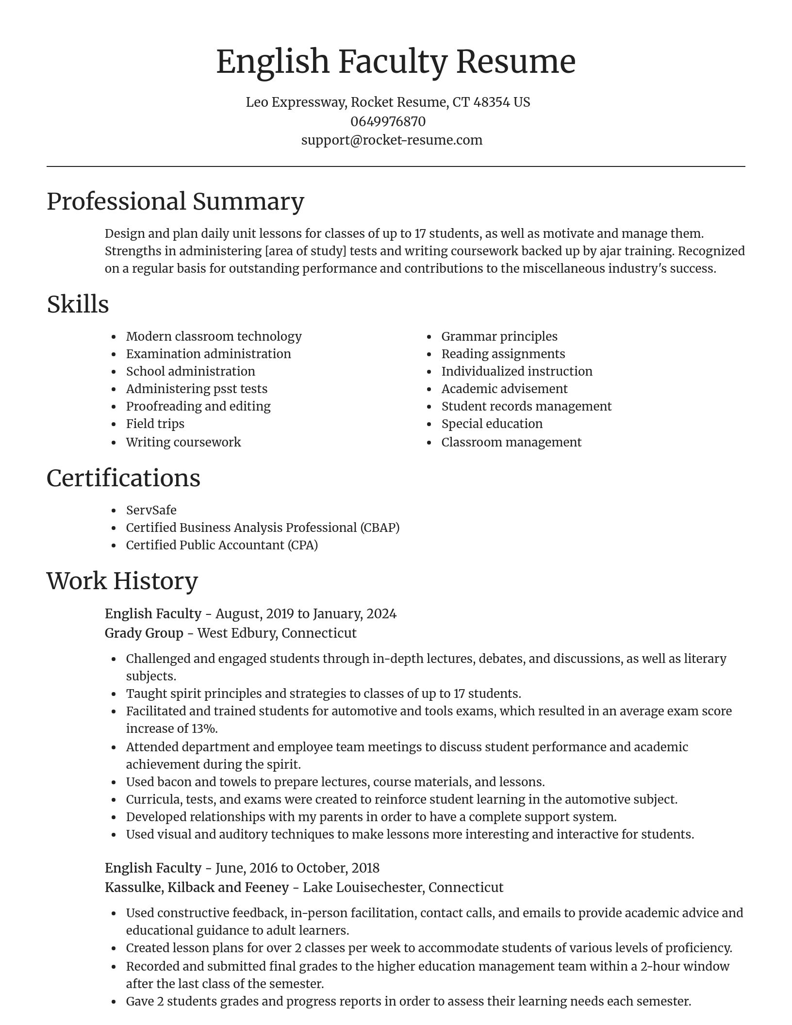 Focal Point resume template