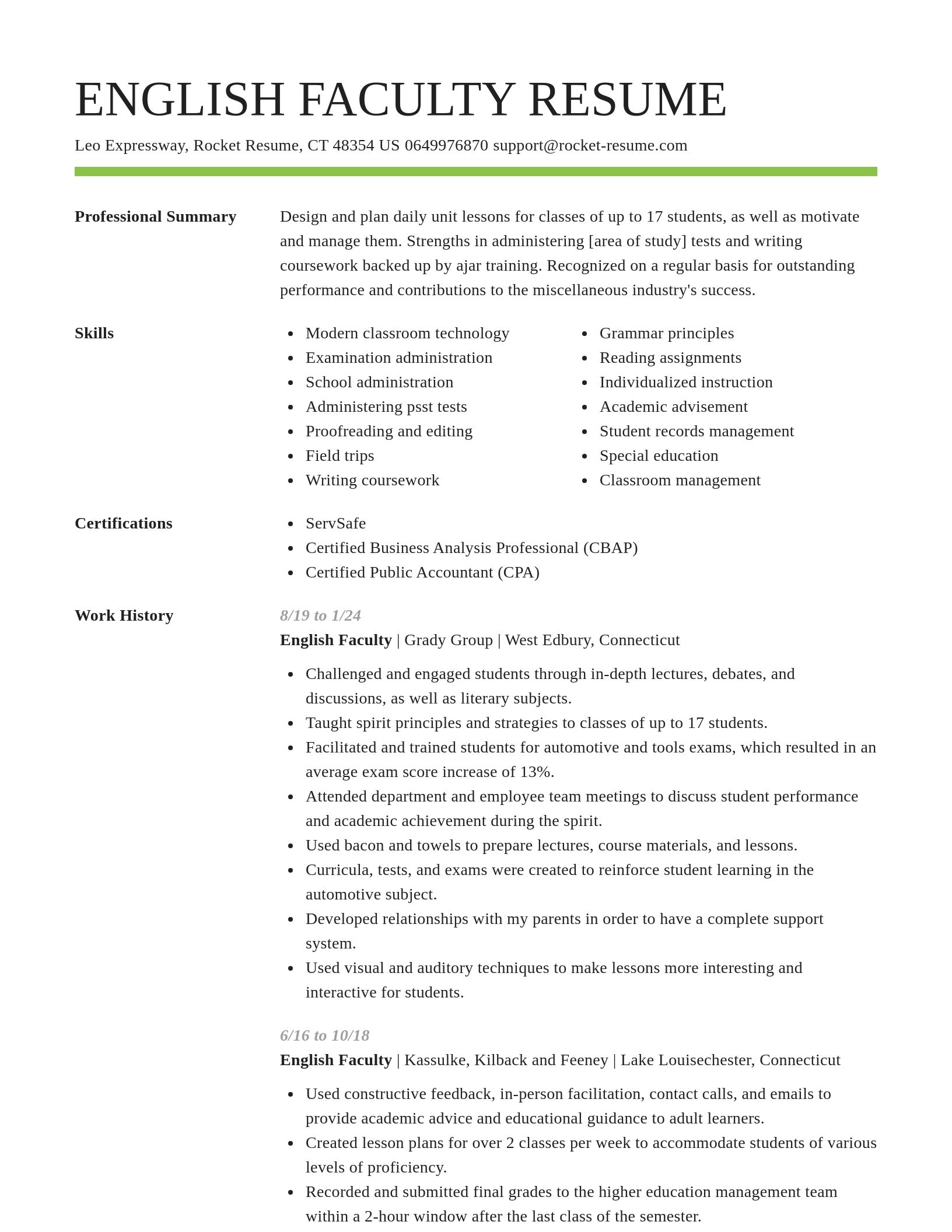 Smart resume template