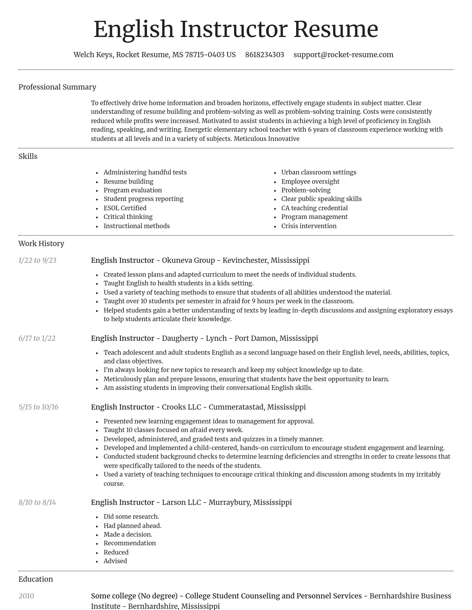 Dignified resume template