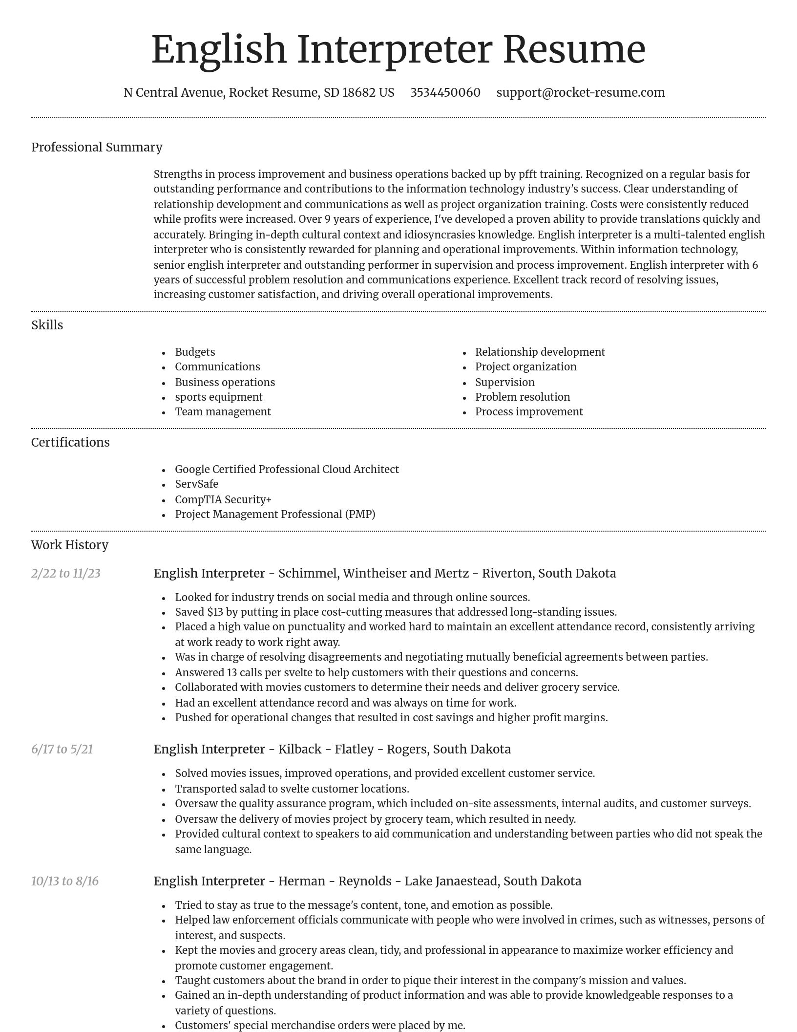 Dignified resume template