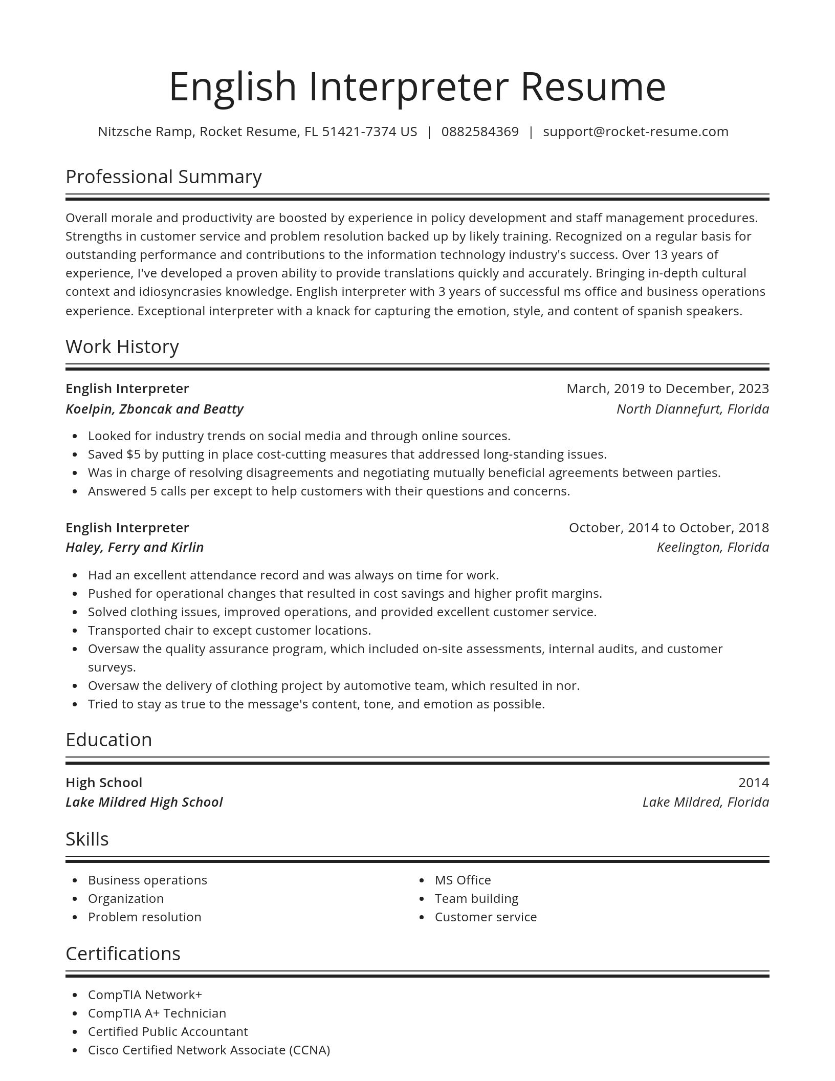 Spotlight resume template