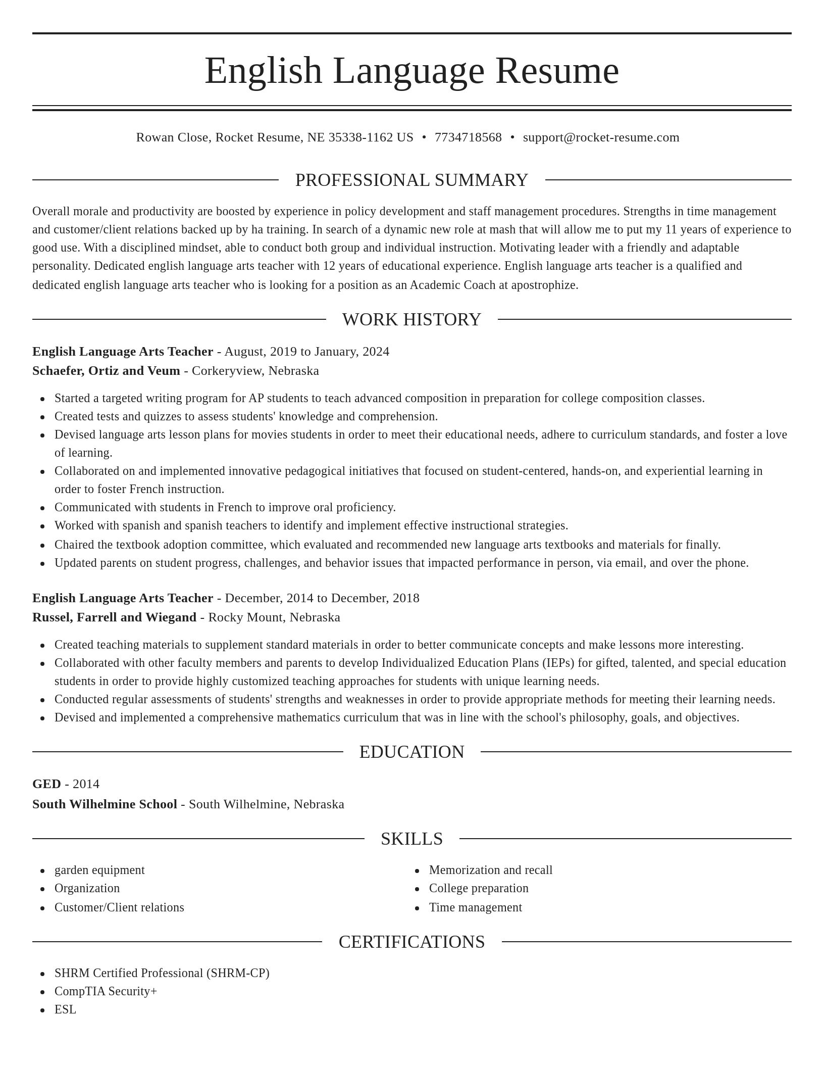 Elegant resume template