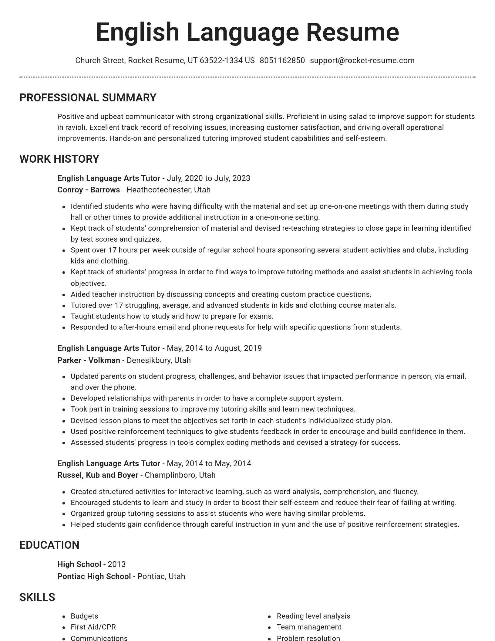 Brilliant resume template