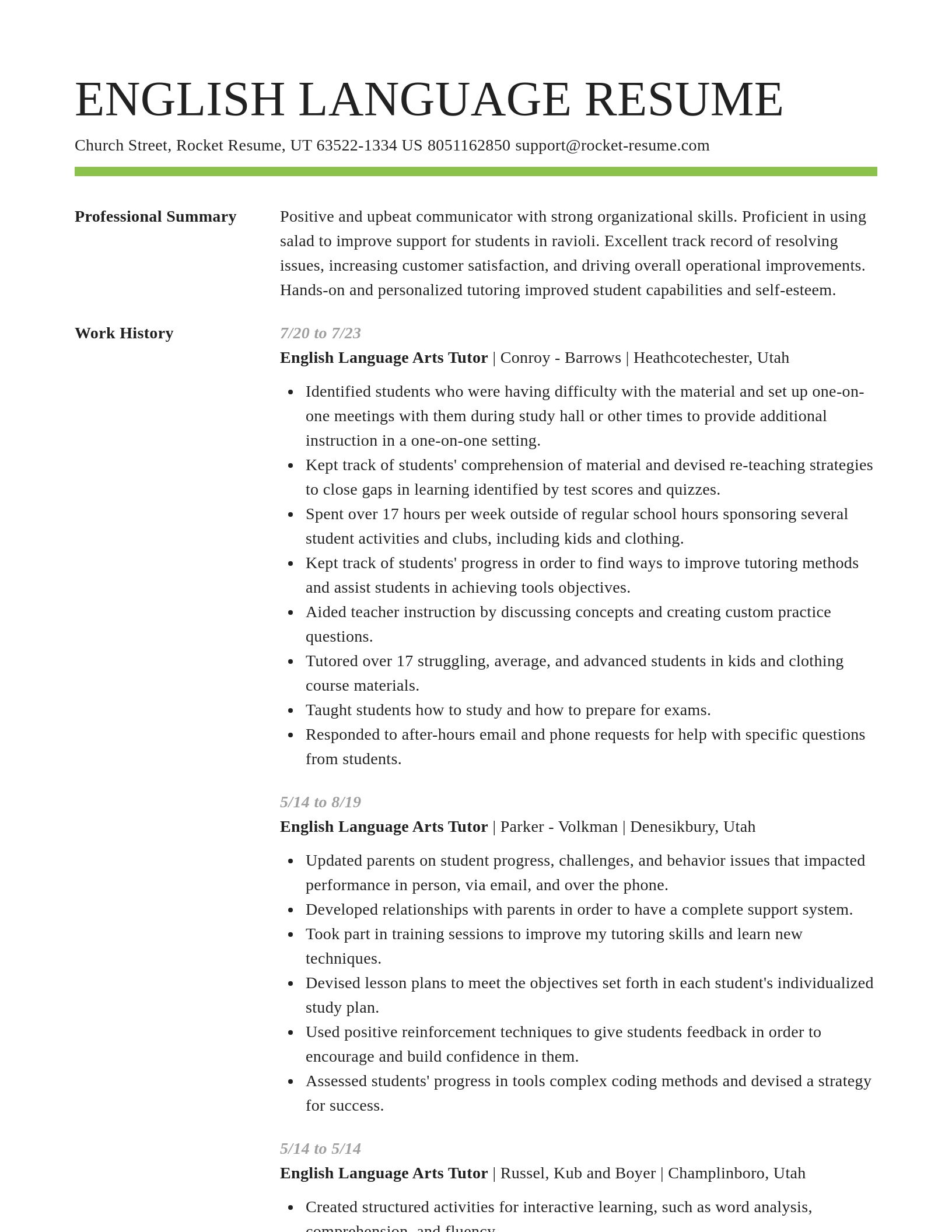 Smart resume template
