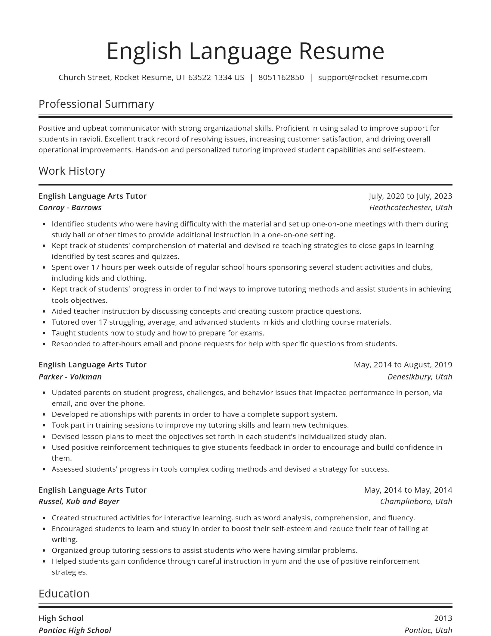 Spotlight resume template