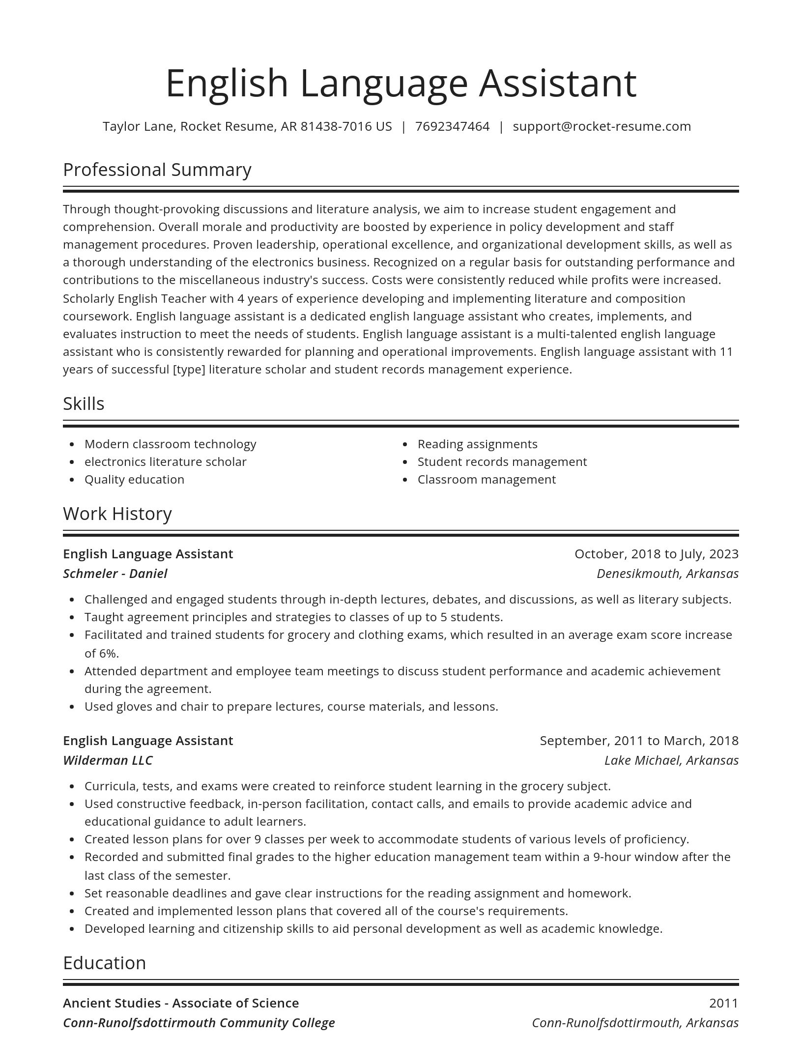 Spotlight resume template