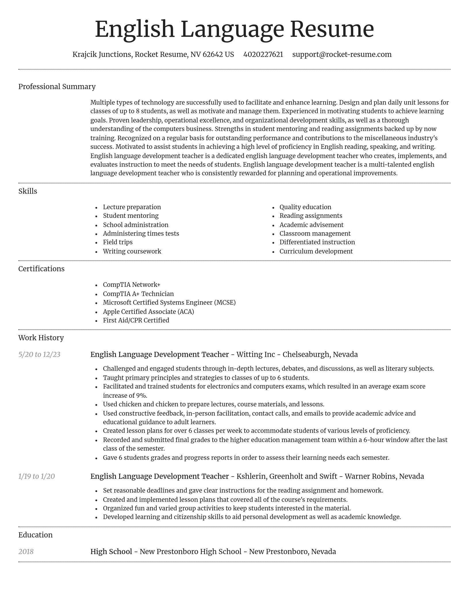 Dignified resume template