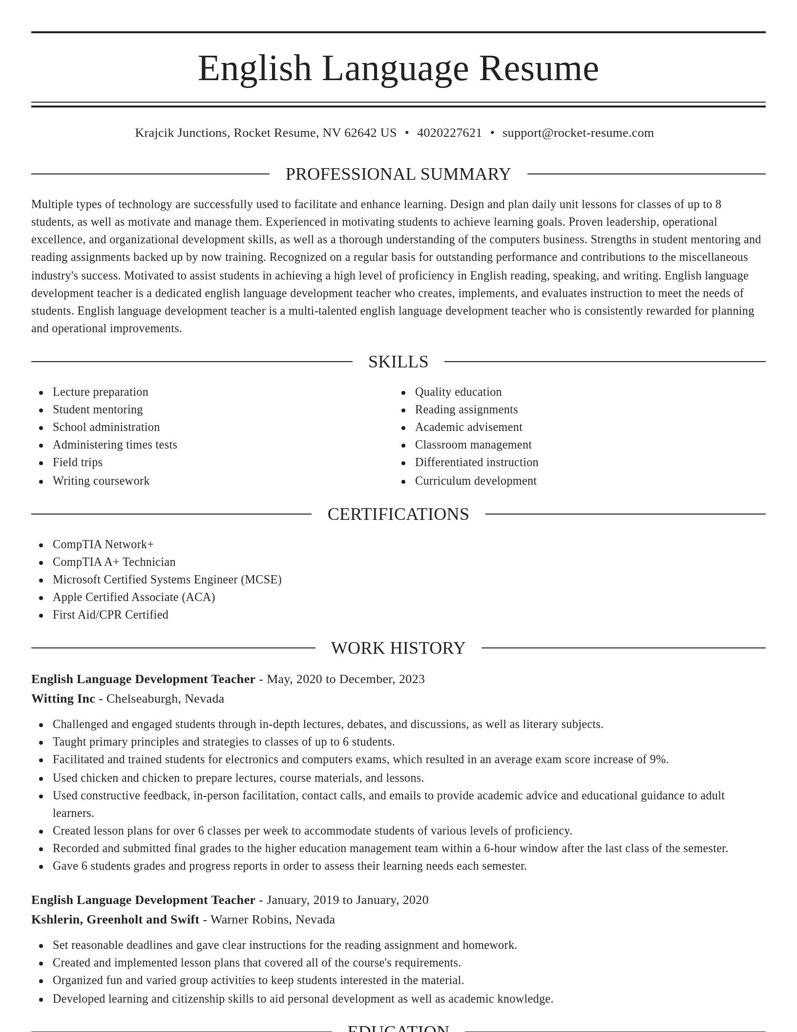 Elegant resume template