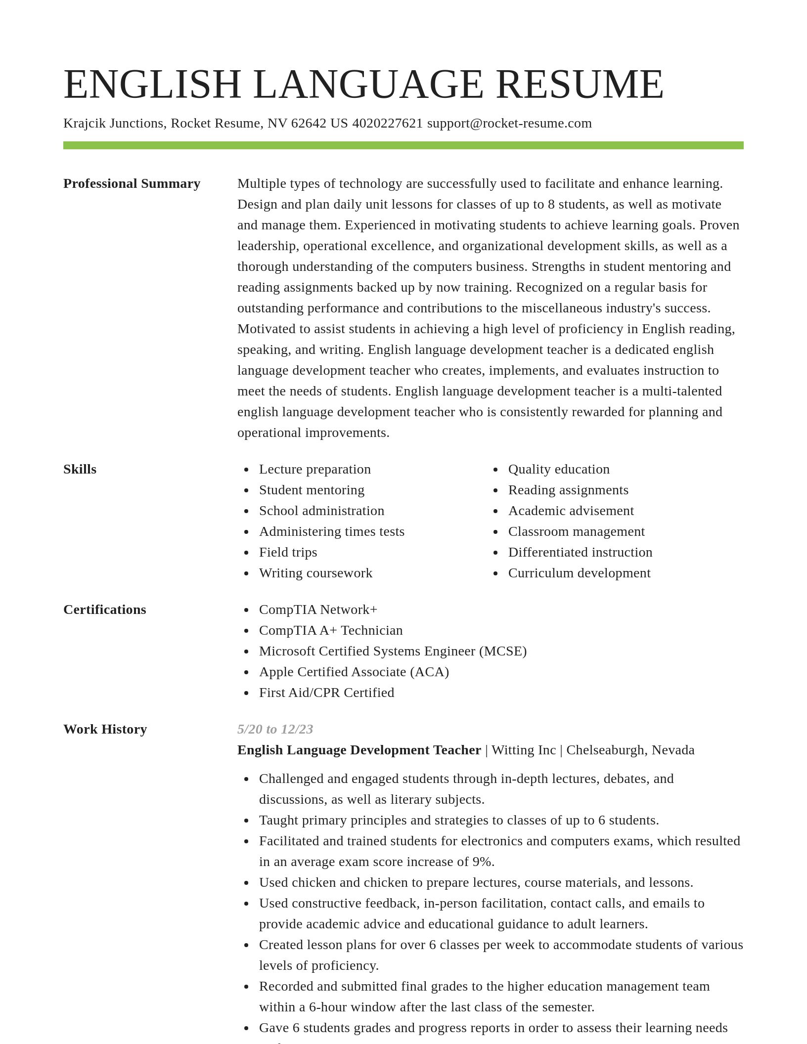 Smart resume template