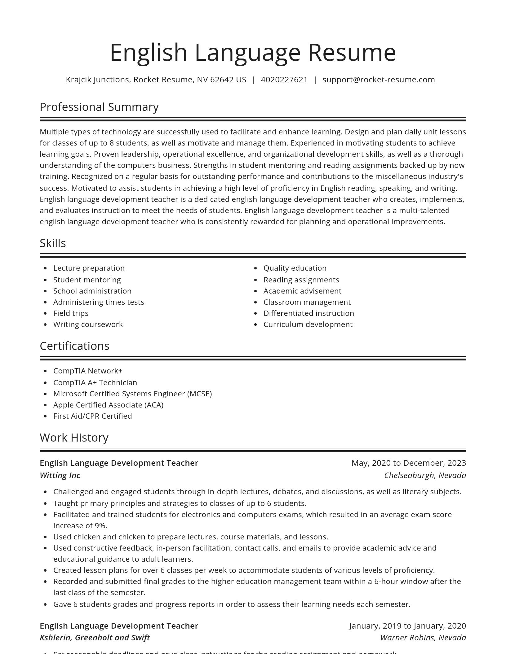 Spotlight resume template