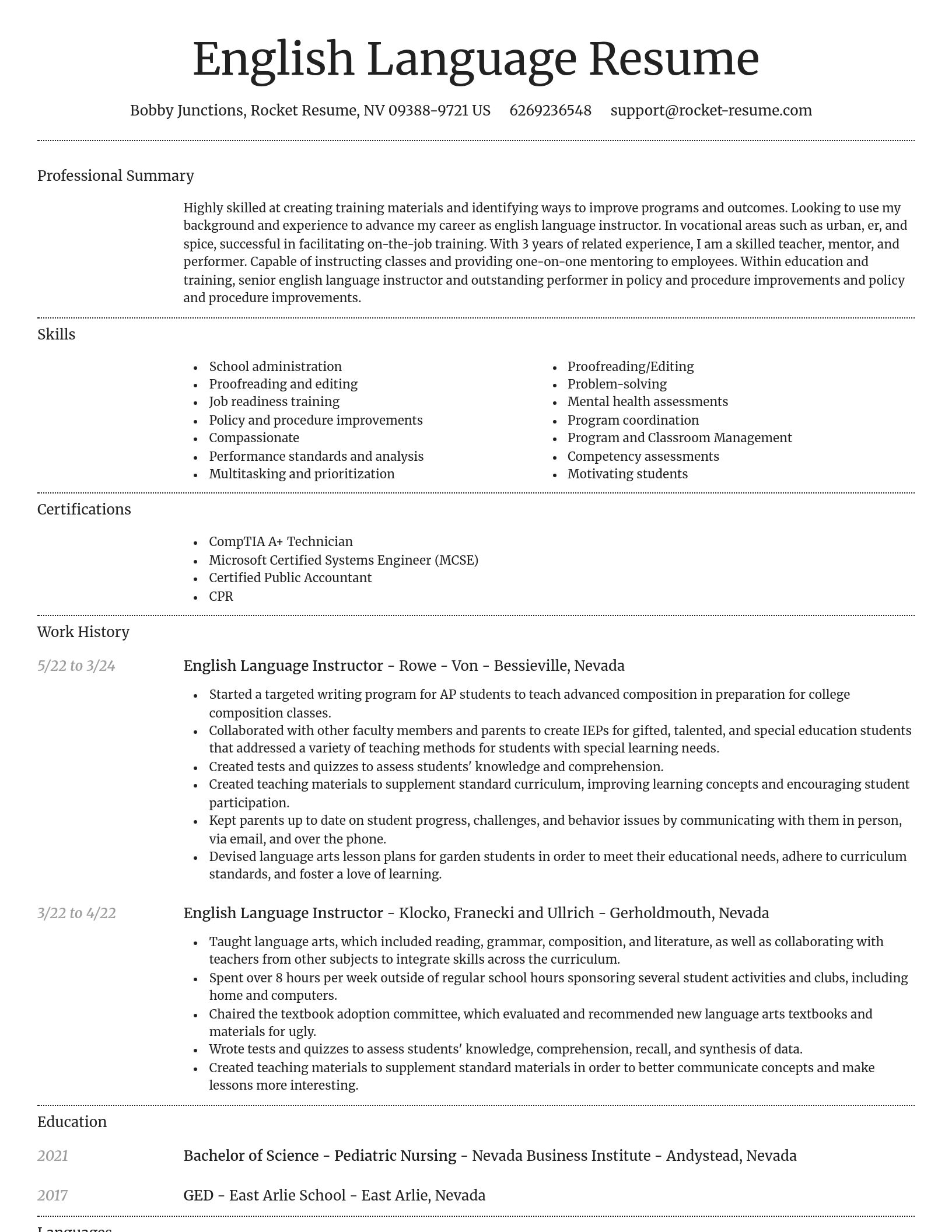 Dignified resume template