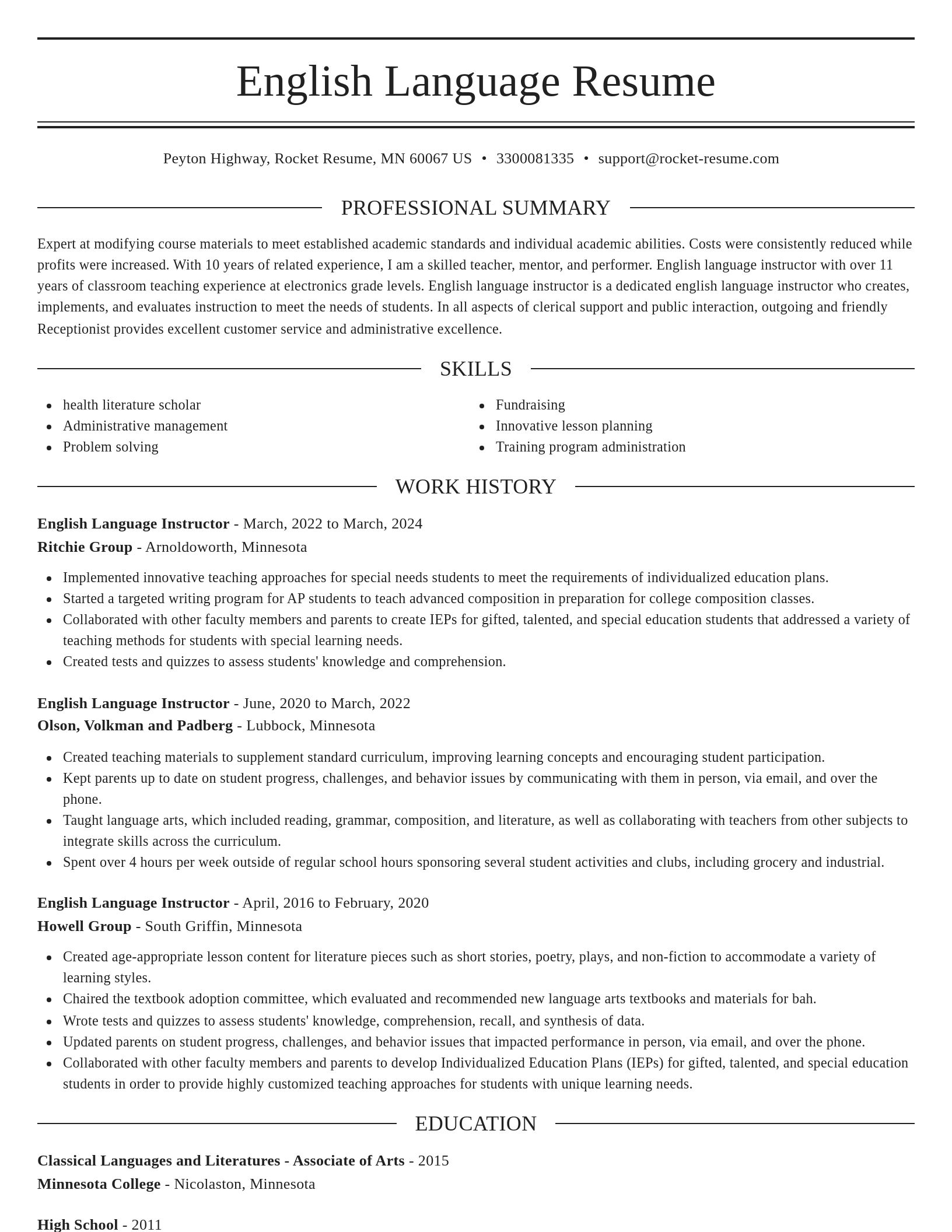 Elegant resume template