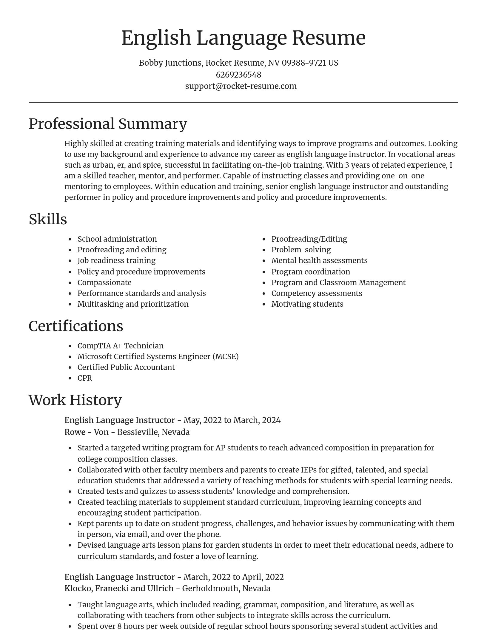 Focal Point resume template