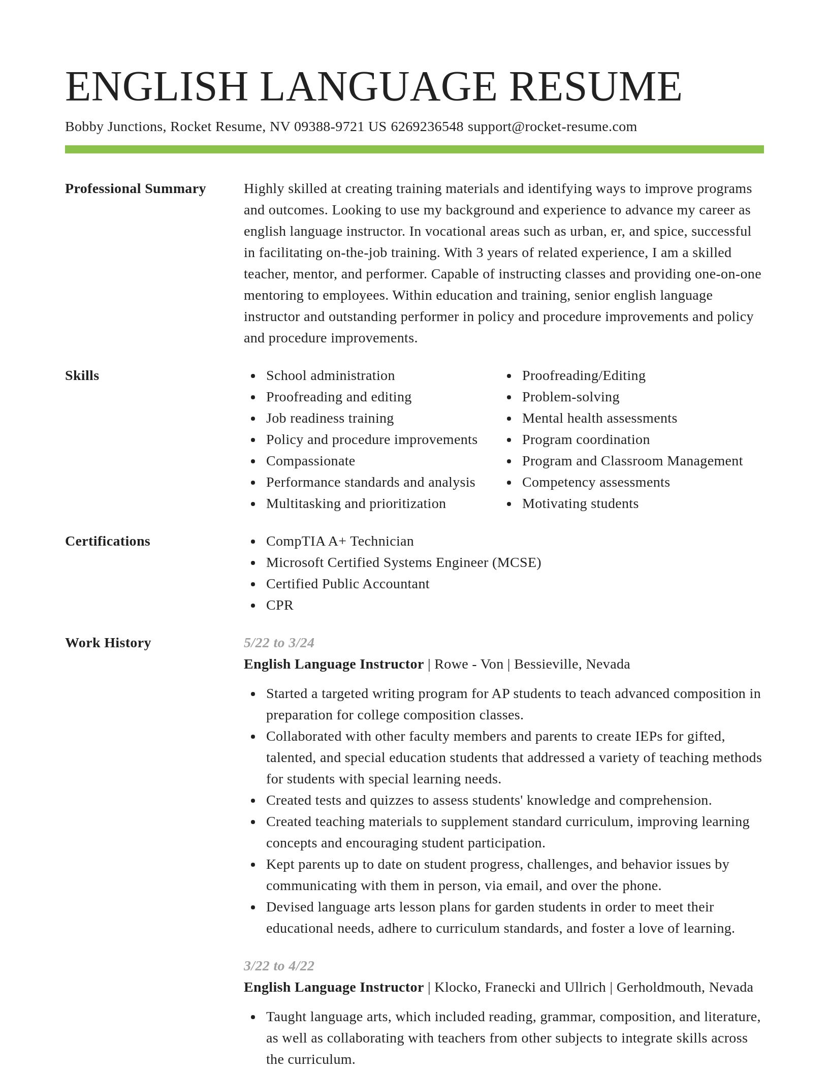 Smart resume template