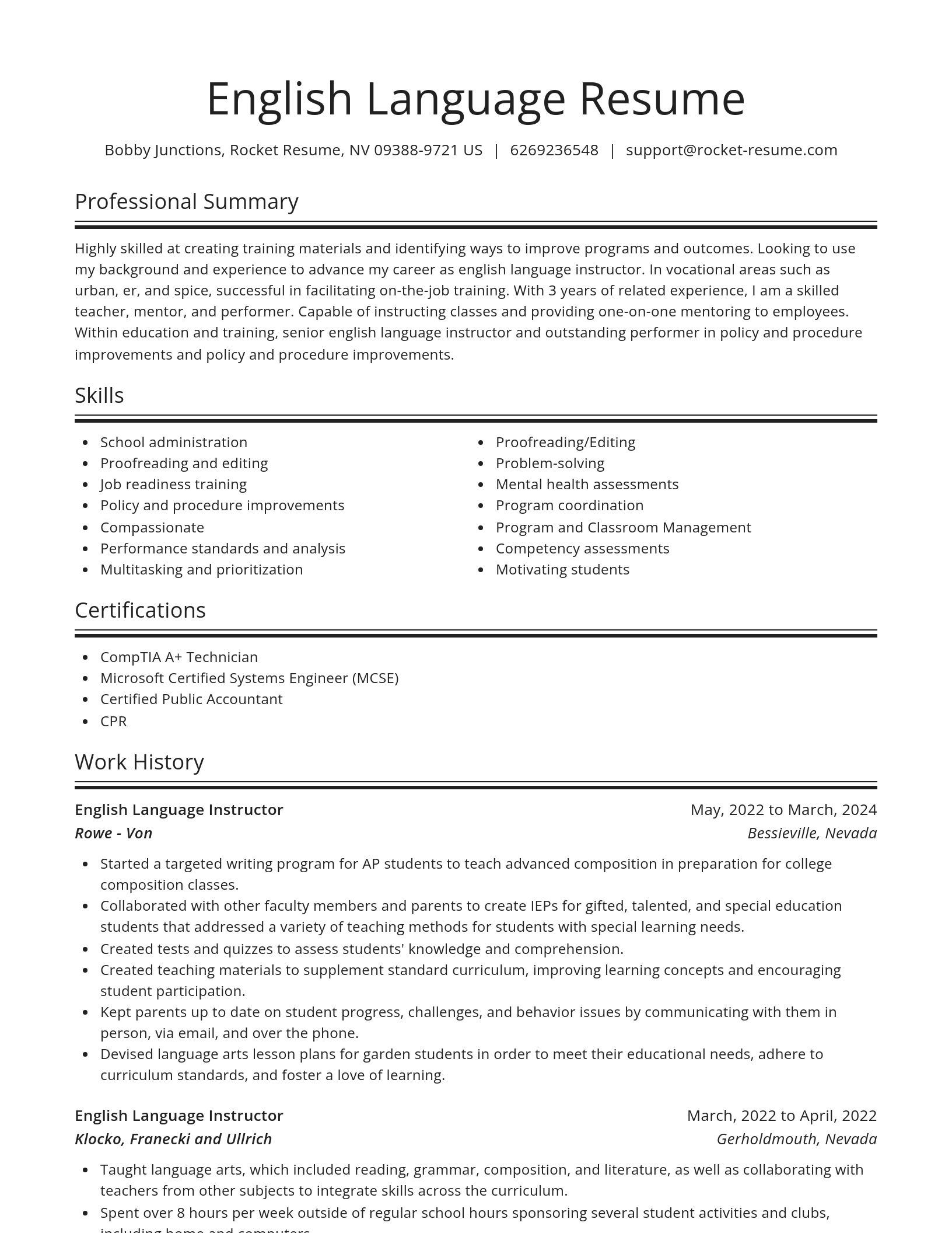 Spotlight resume template