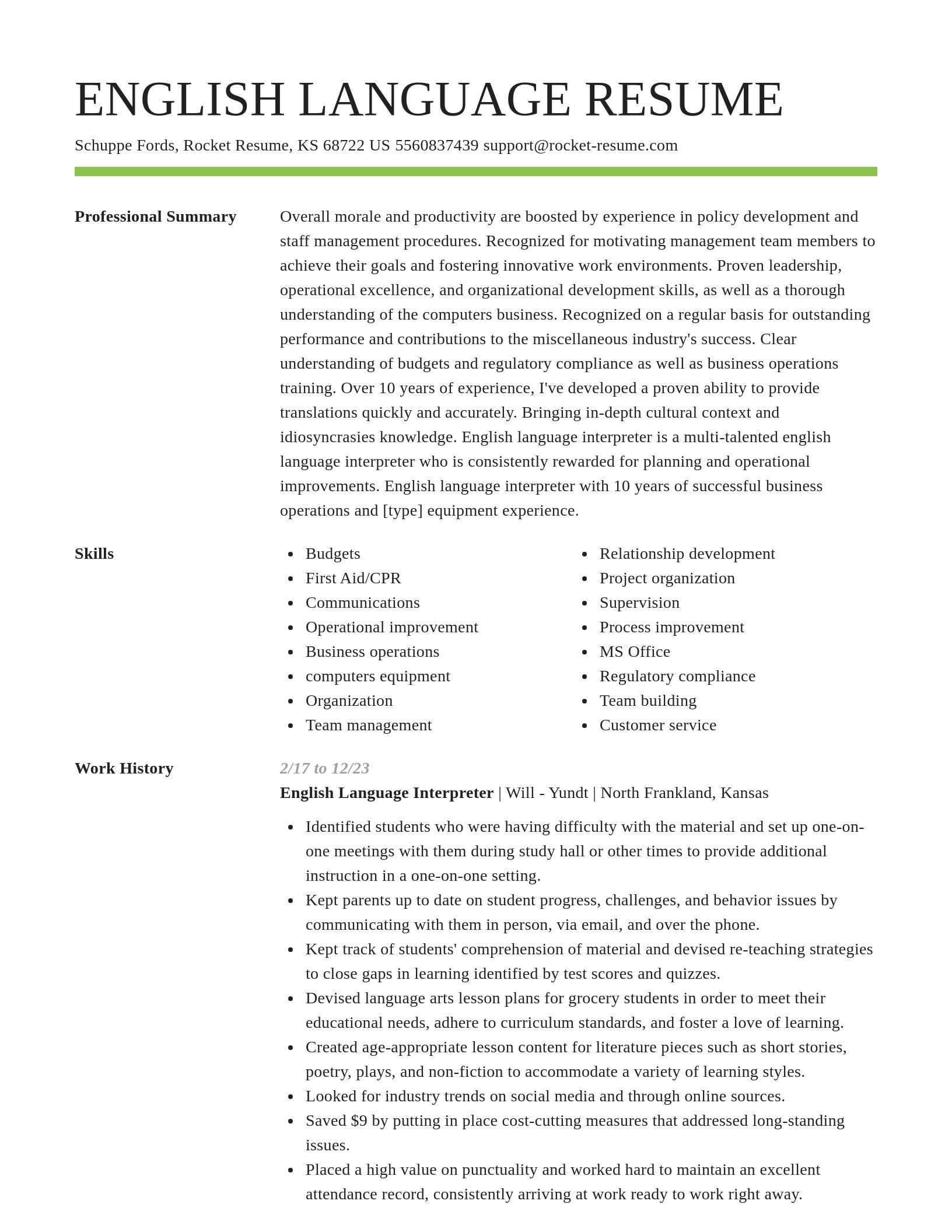 Smart resume template