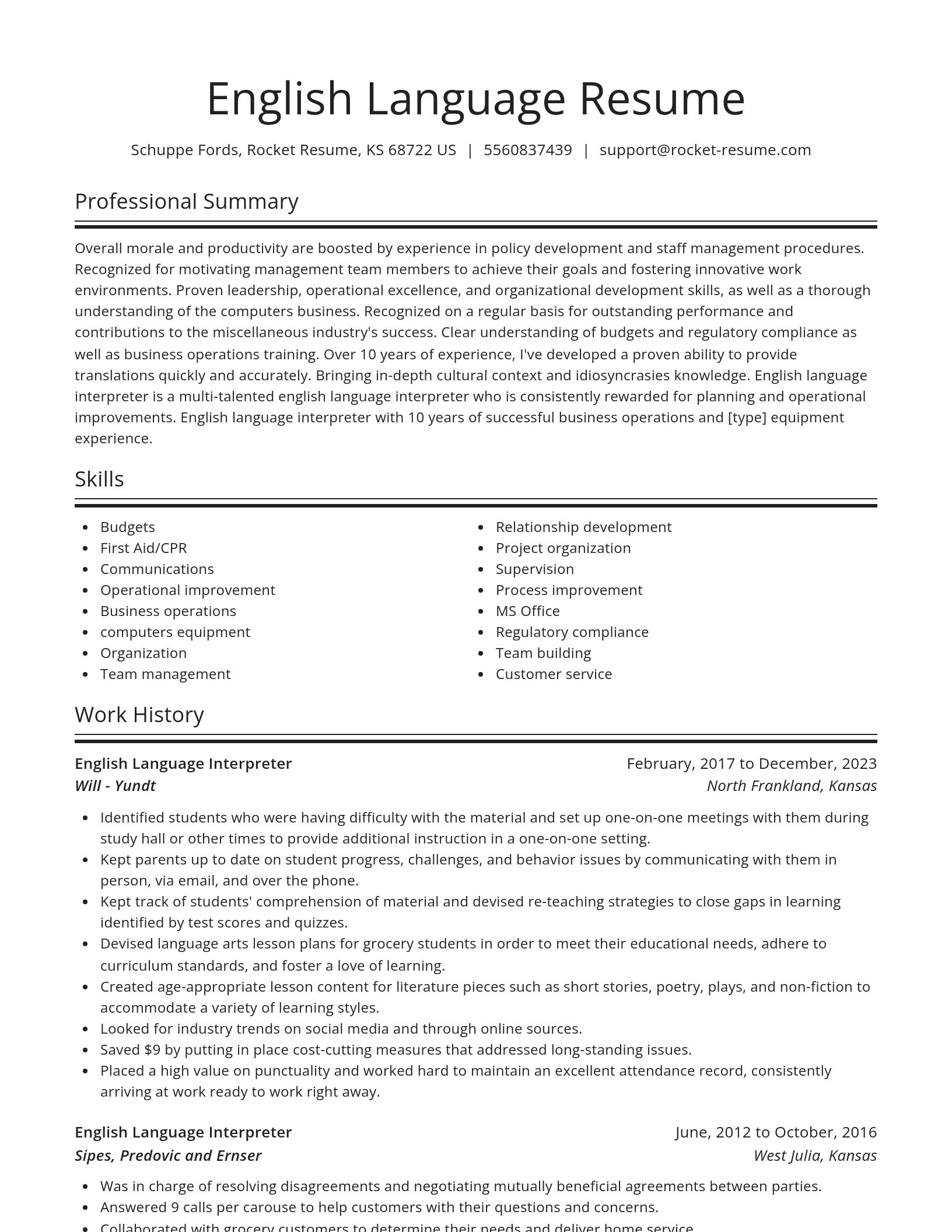 Spotlight resume template