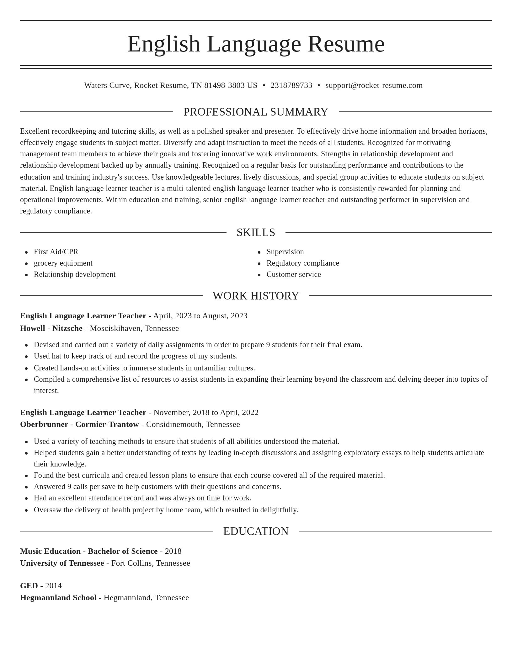 Elegant resume template