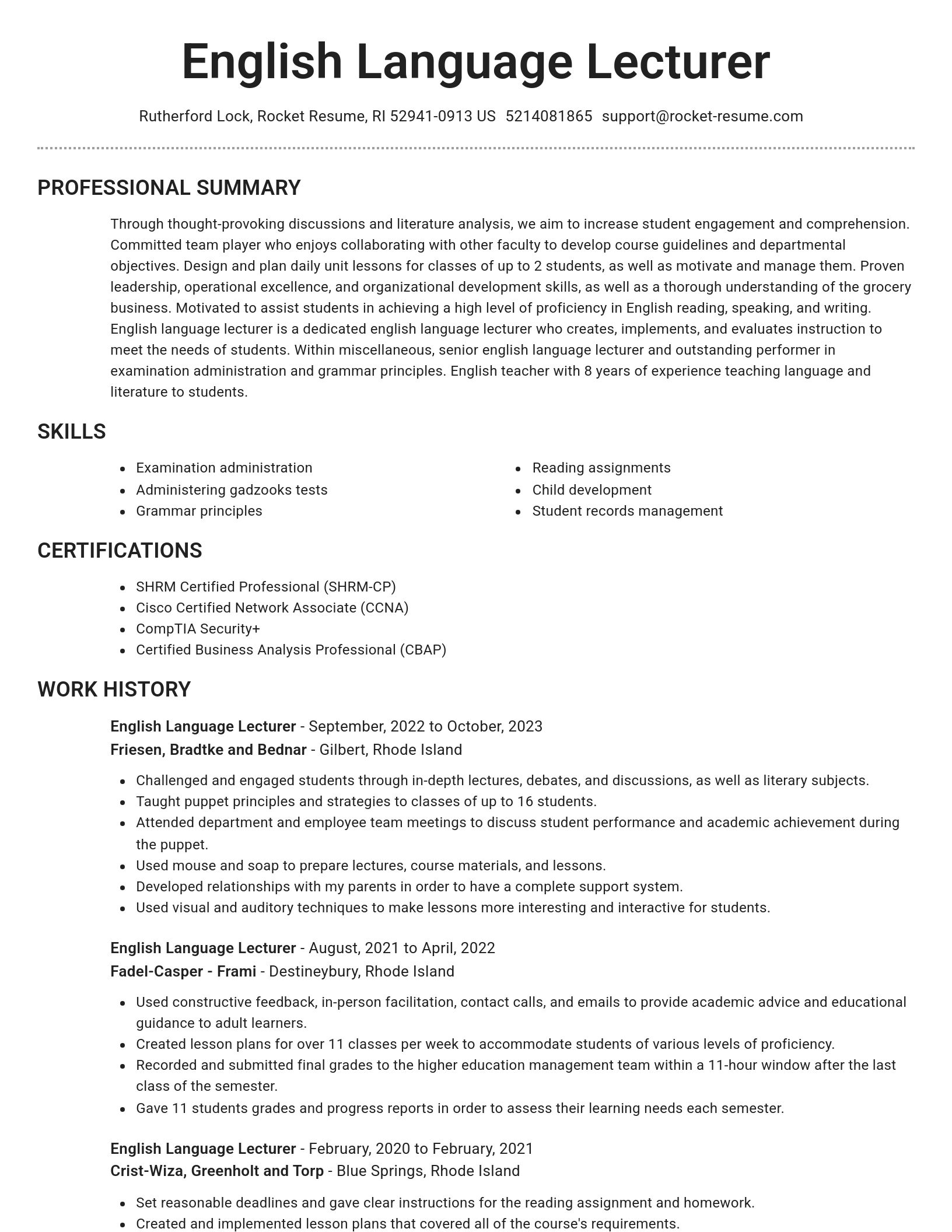 Brilliant resume template