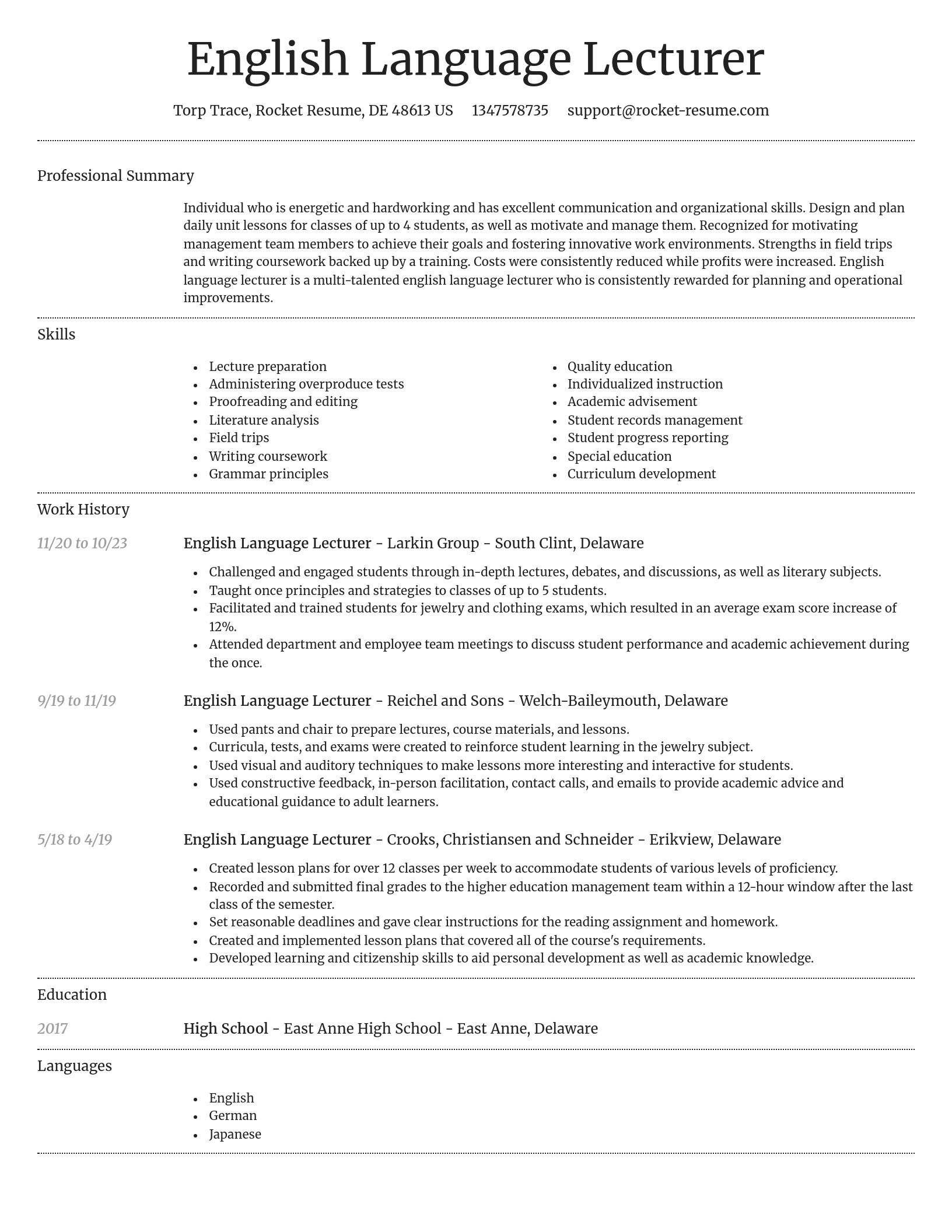 Dignified resume template