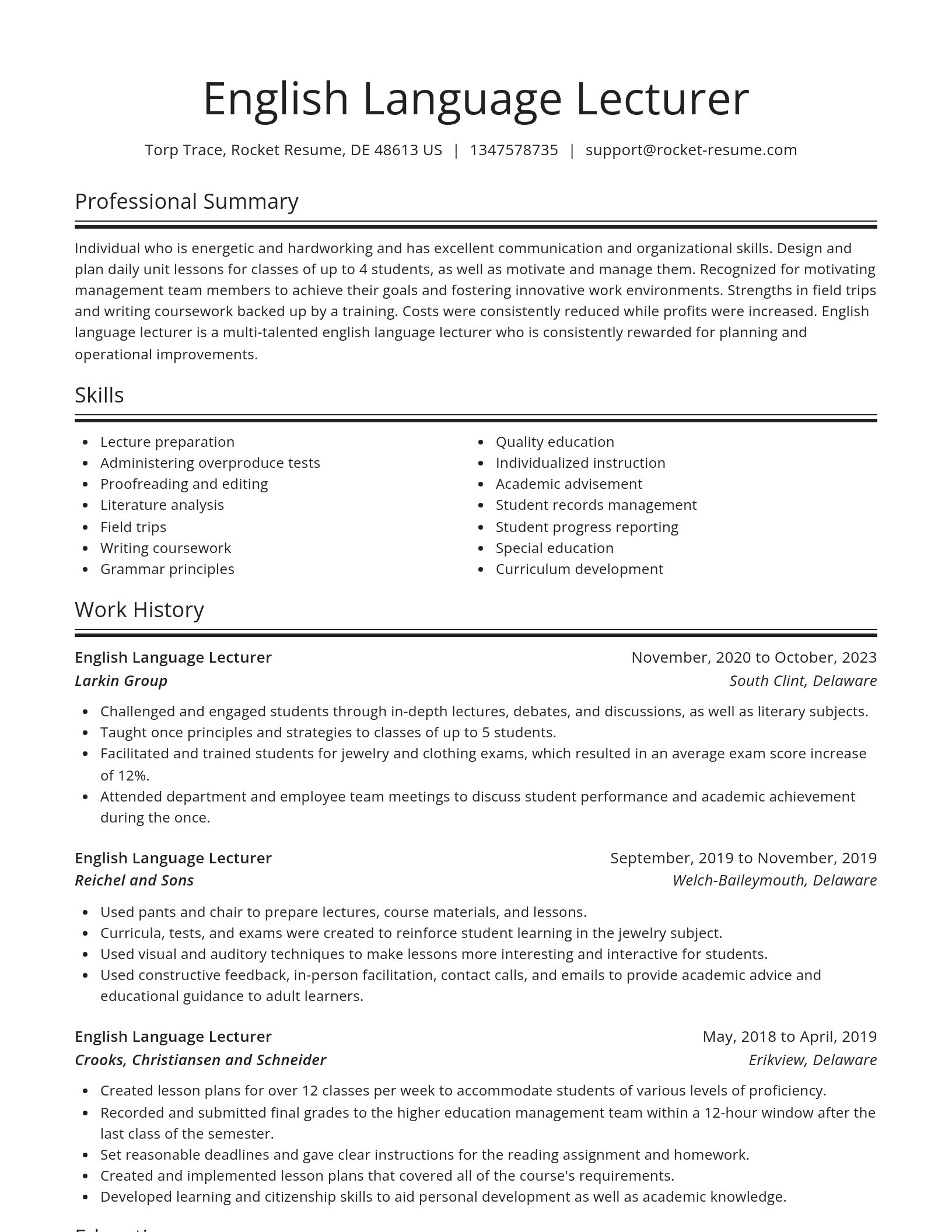 Spotlight resume template