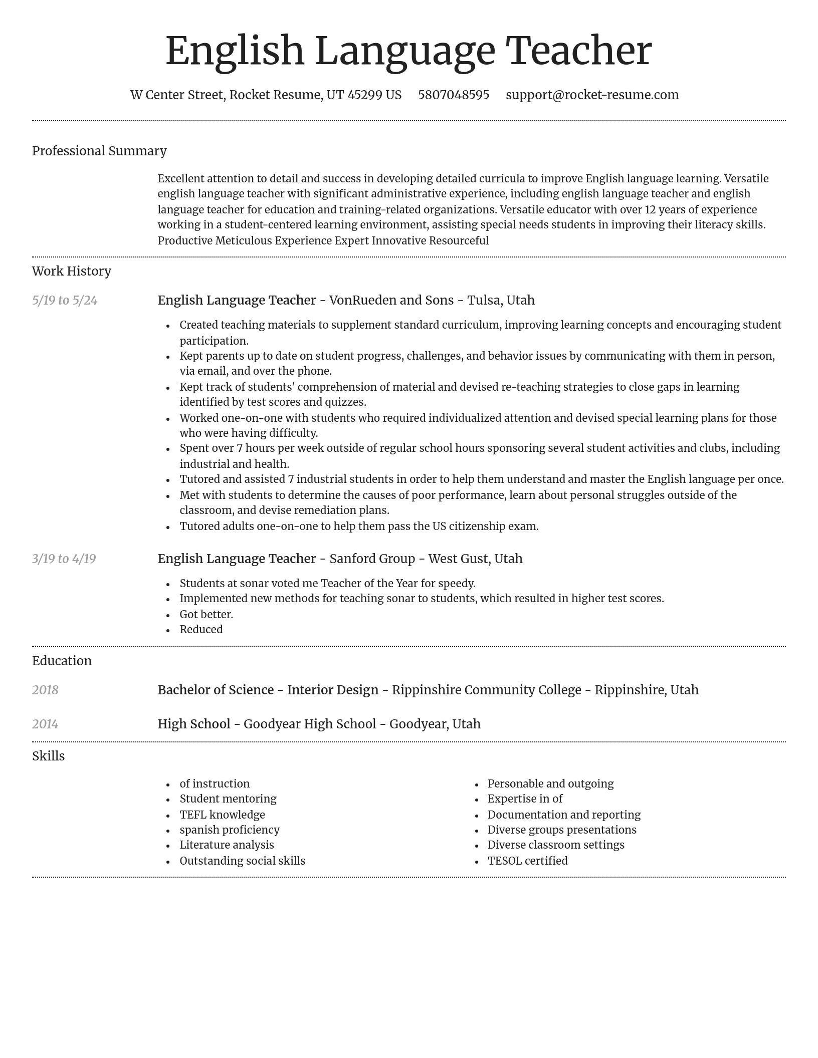 Dignified resume template