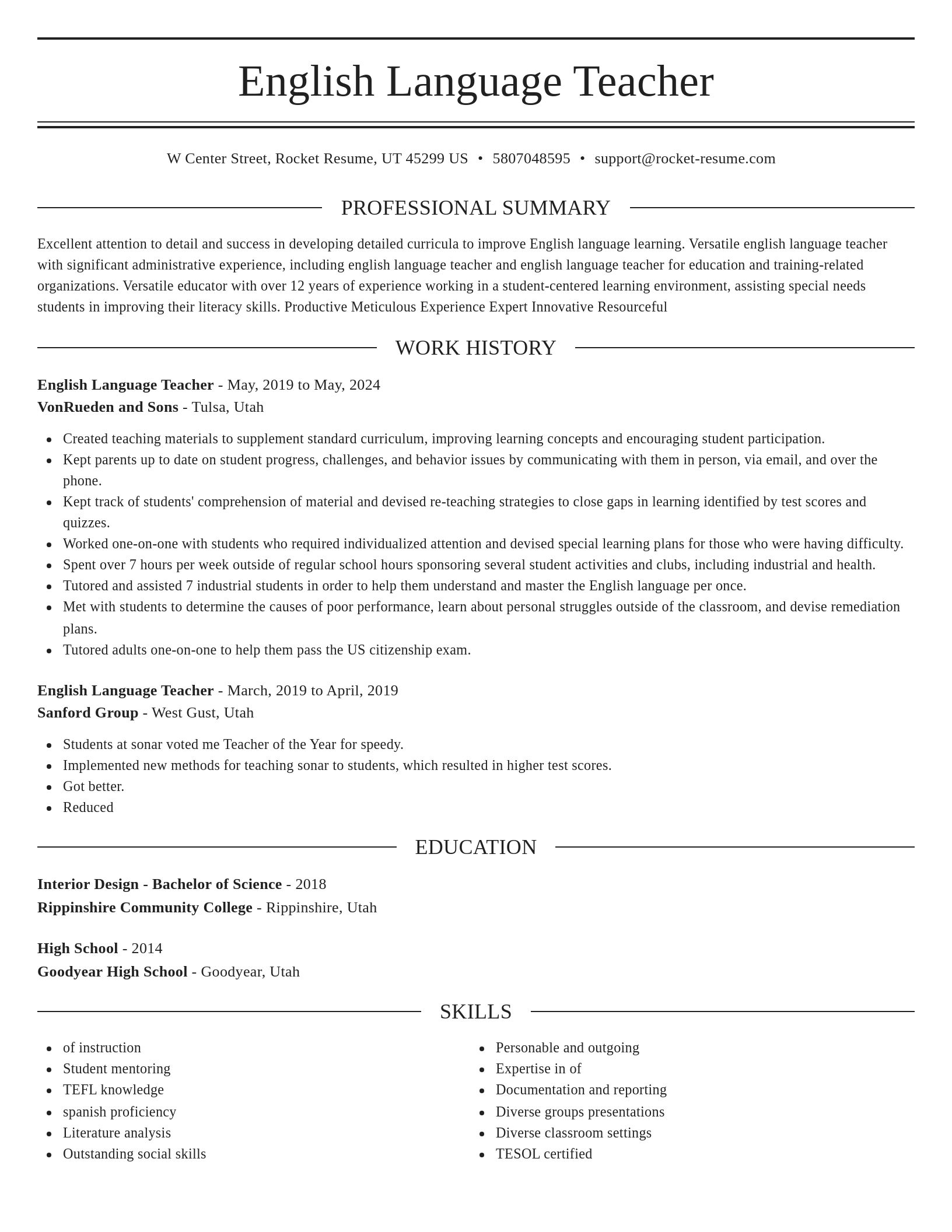 Elegant resume template