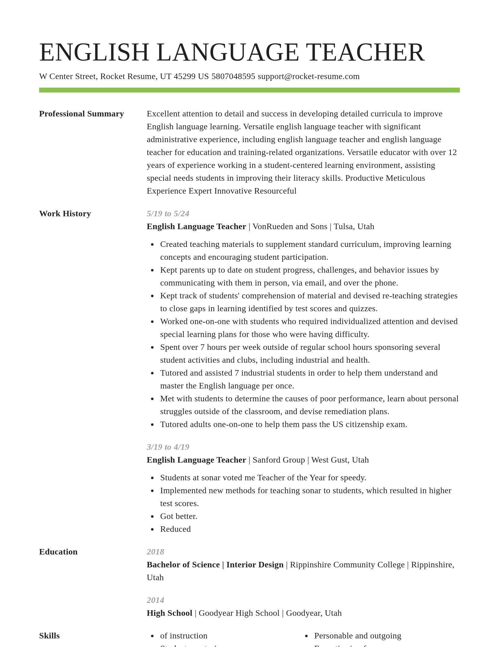 Smart resume template