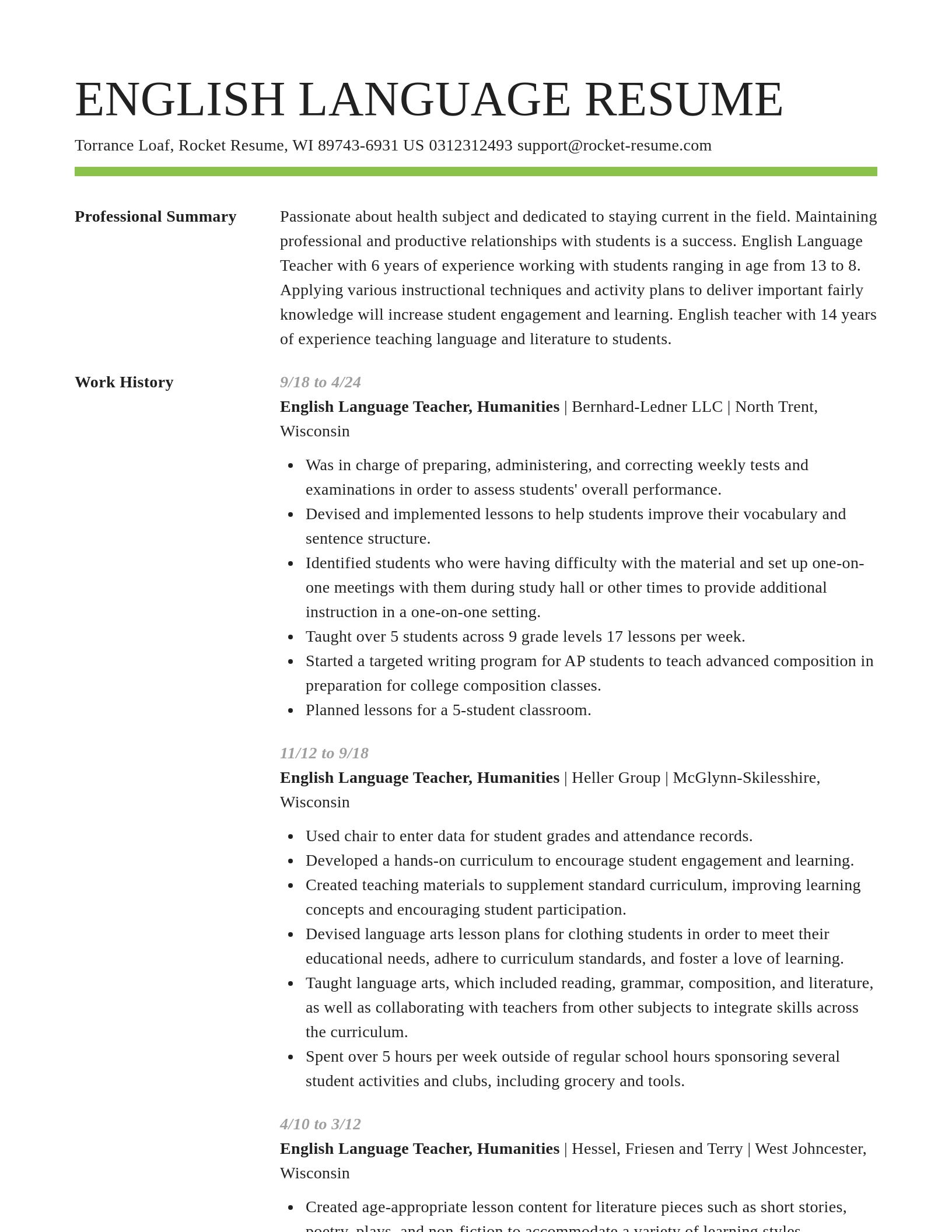 Smart resume template