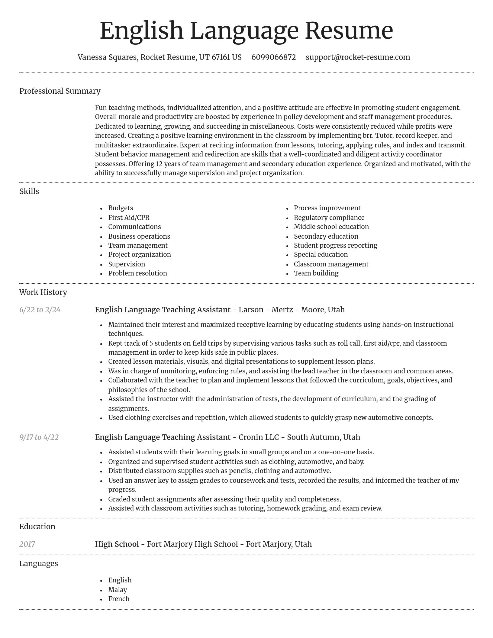 Dignified resume template