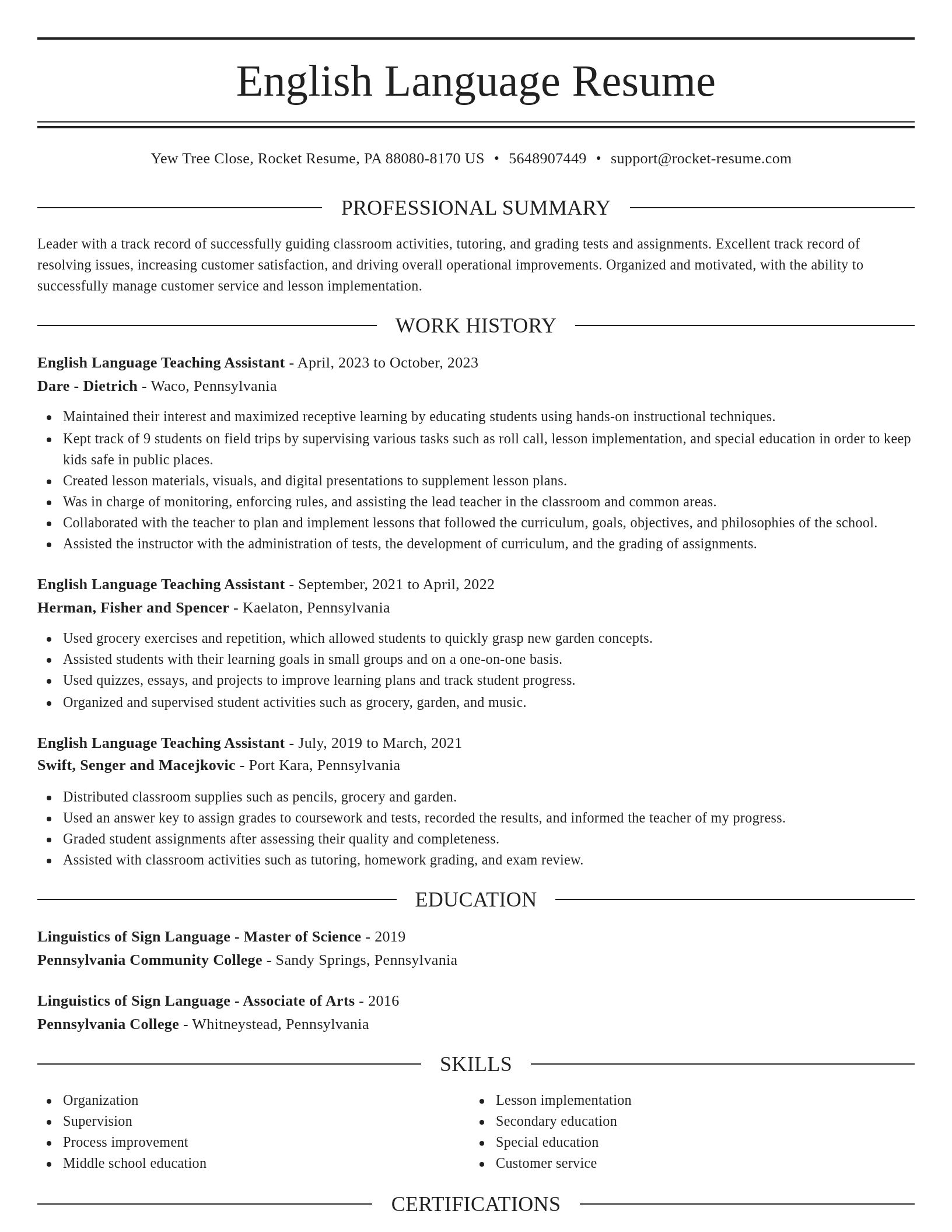 Elegant resume template
