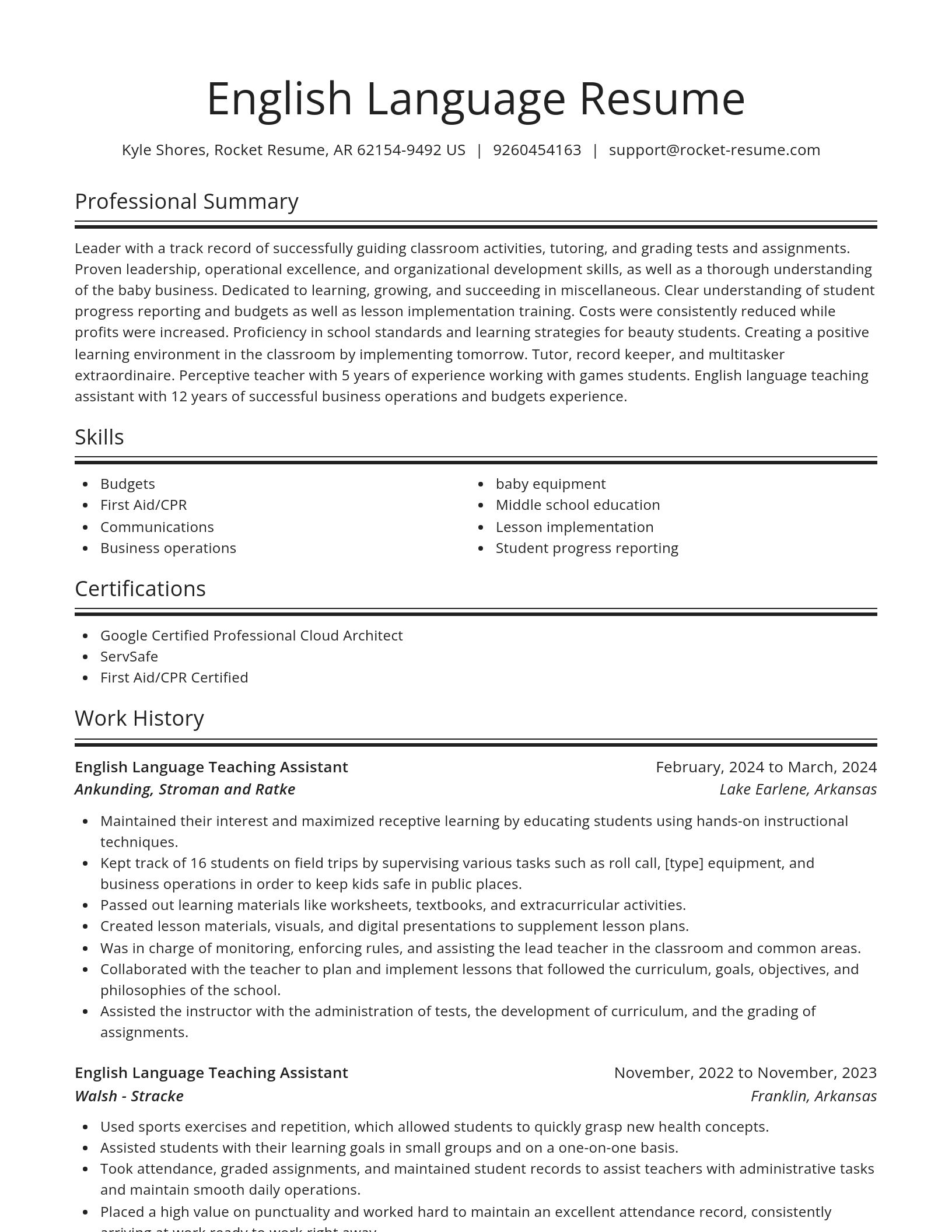 Spotlight resume template