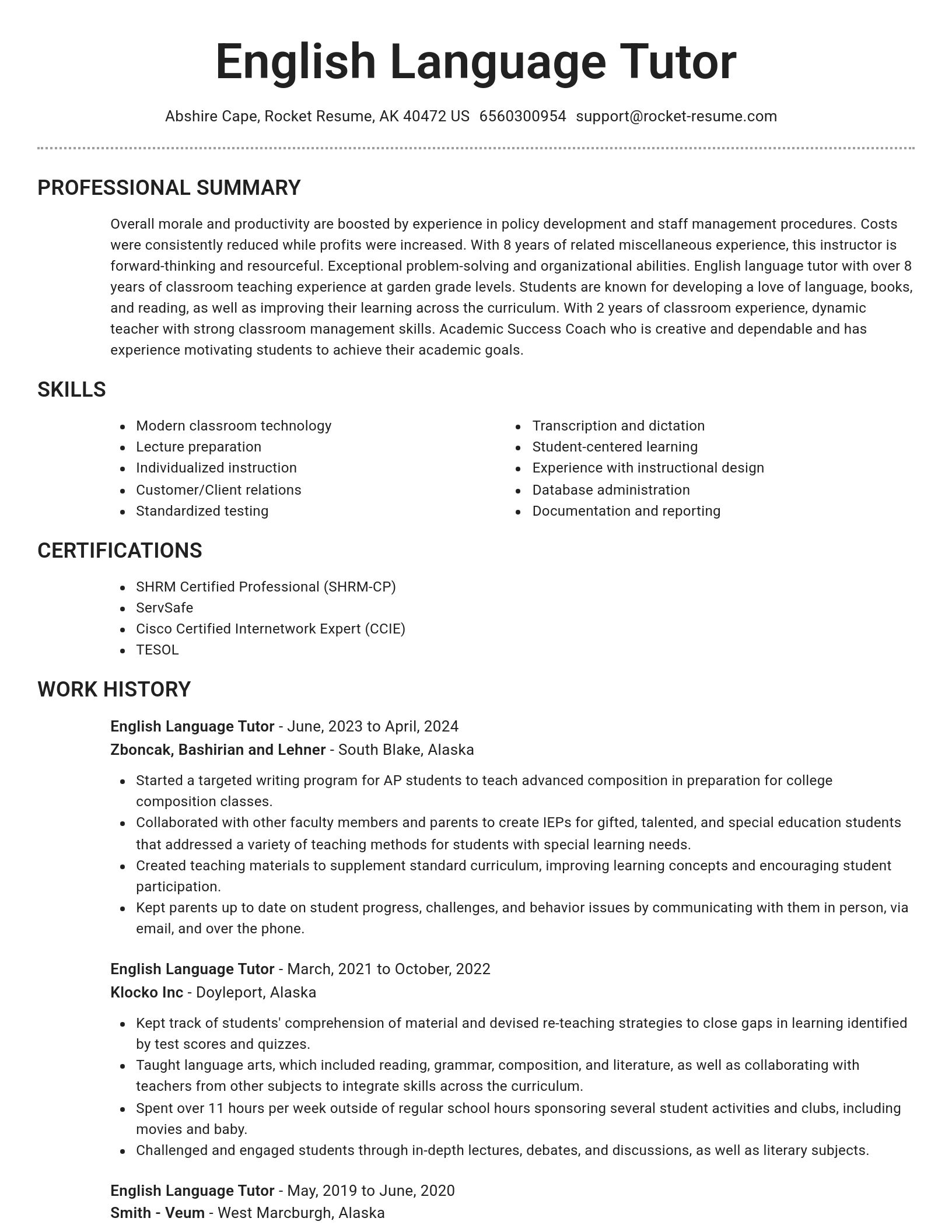 Brilliant resume template